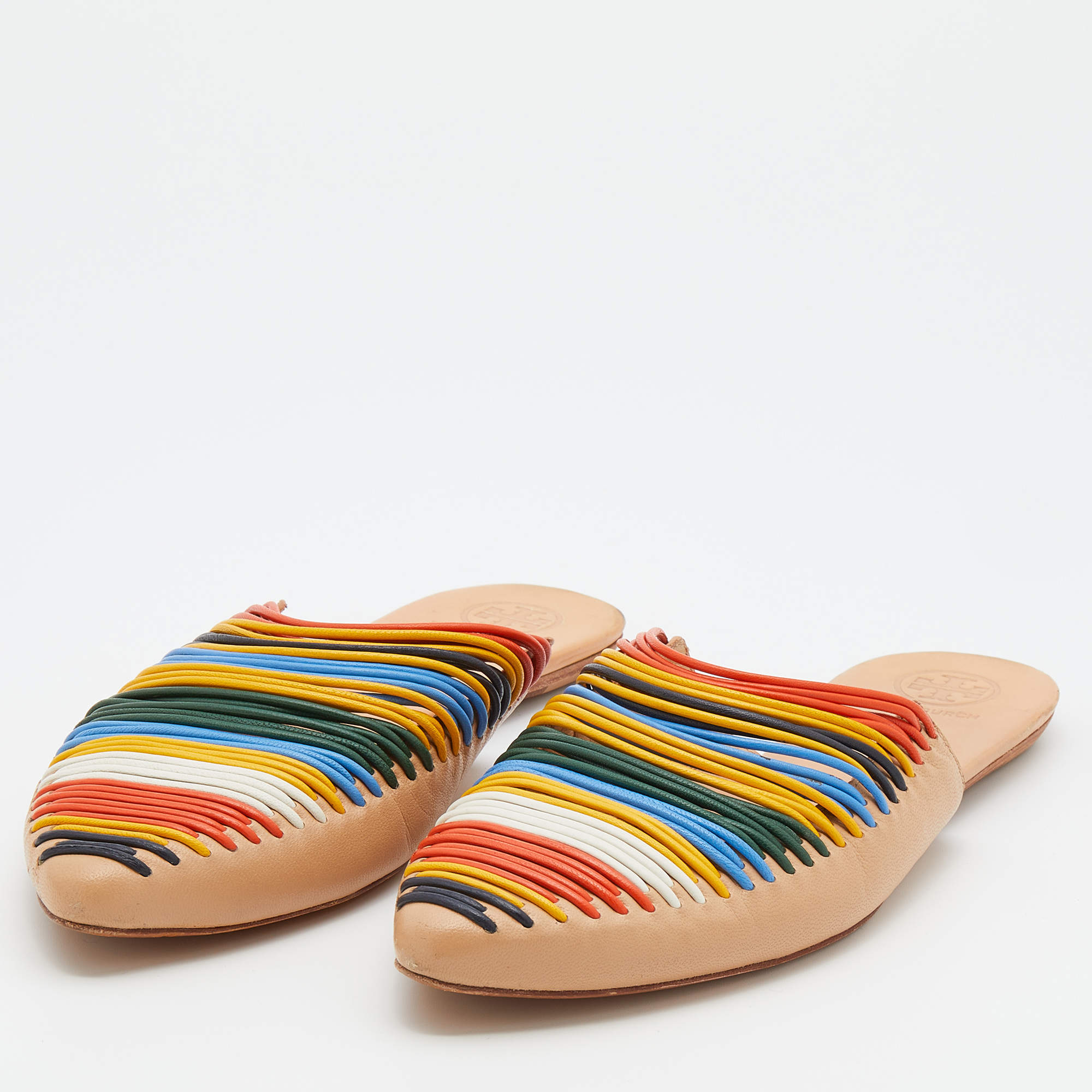 Tory Burch Multicolor Leather Rainbow Sienna Flat Mules Size  Tory Burch  | TLC