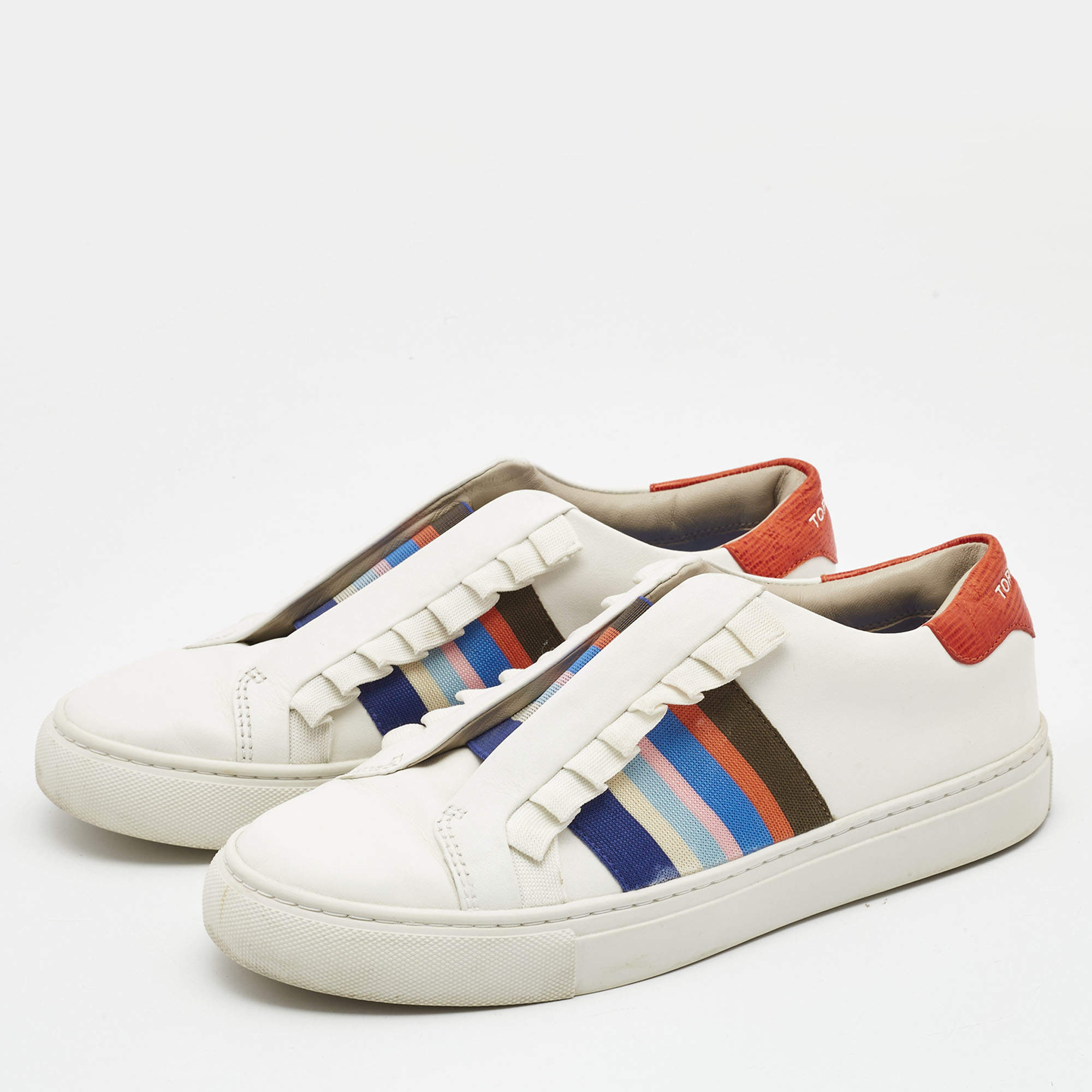 Tory Burch Multicolor Leather Rainbow Strap Sneakers Size  Tory Burch |  TLC