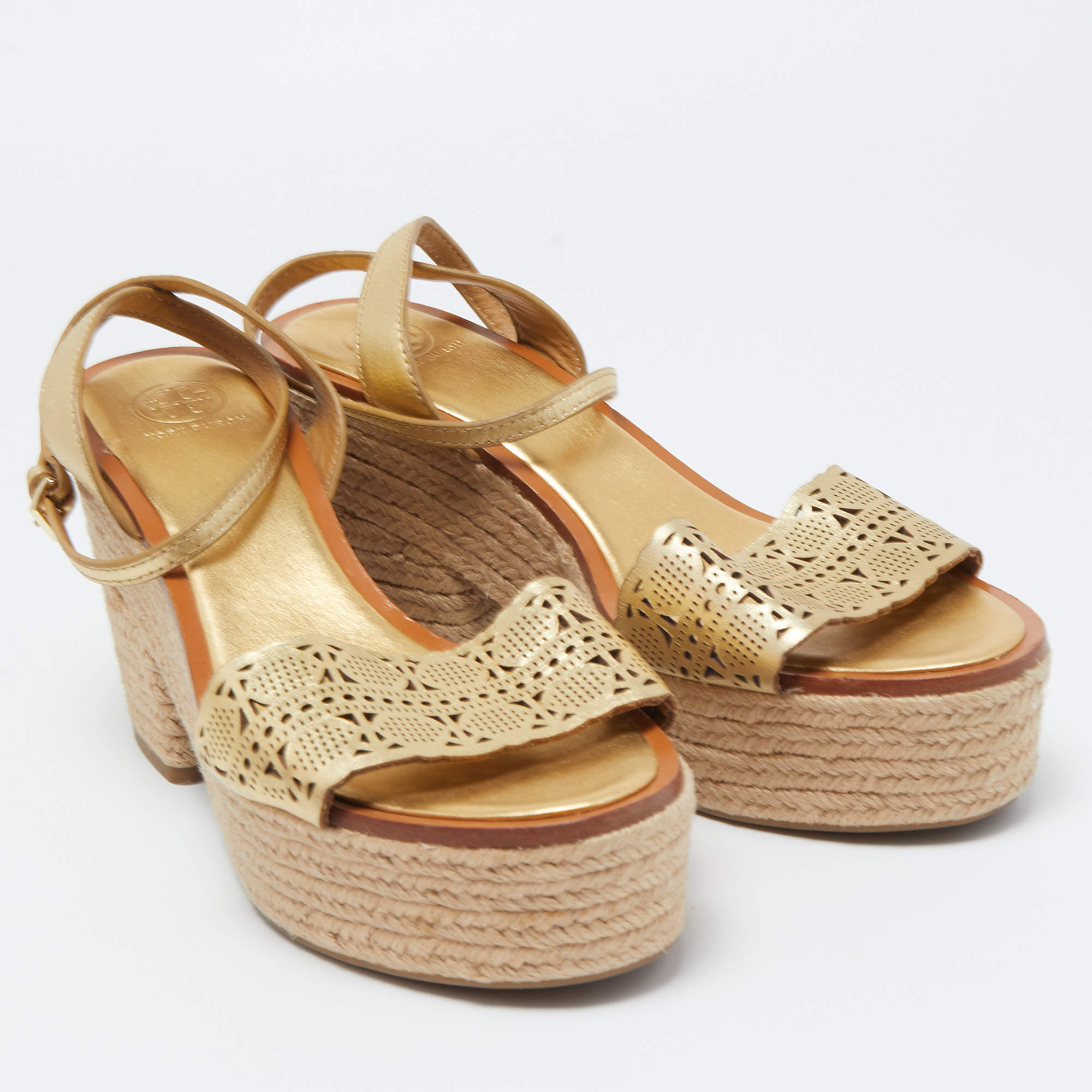 Tory Burch Basket-weave Espadrille Wedge | Lyst