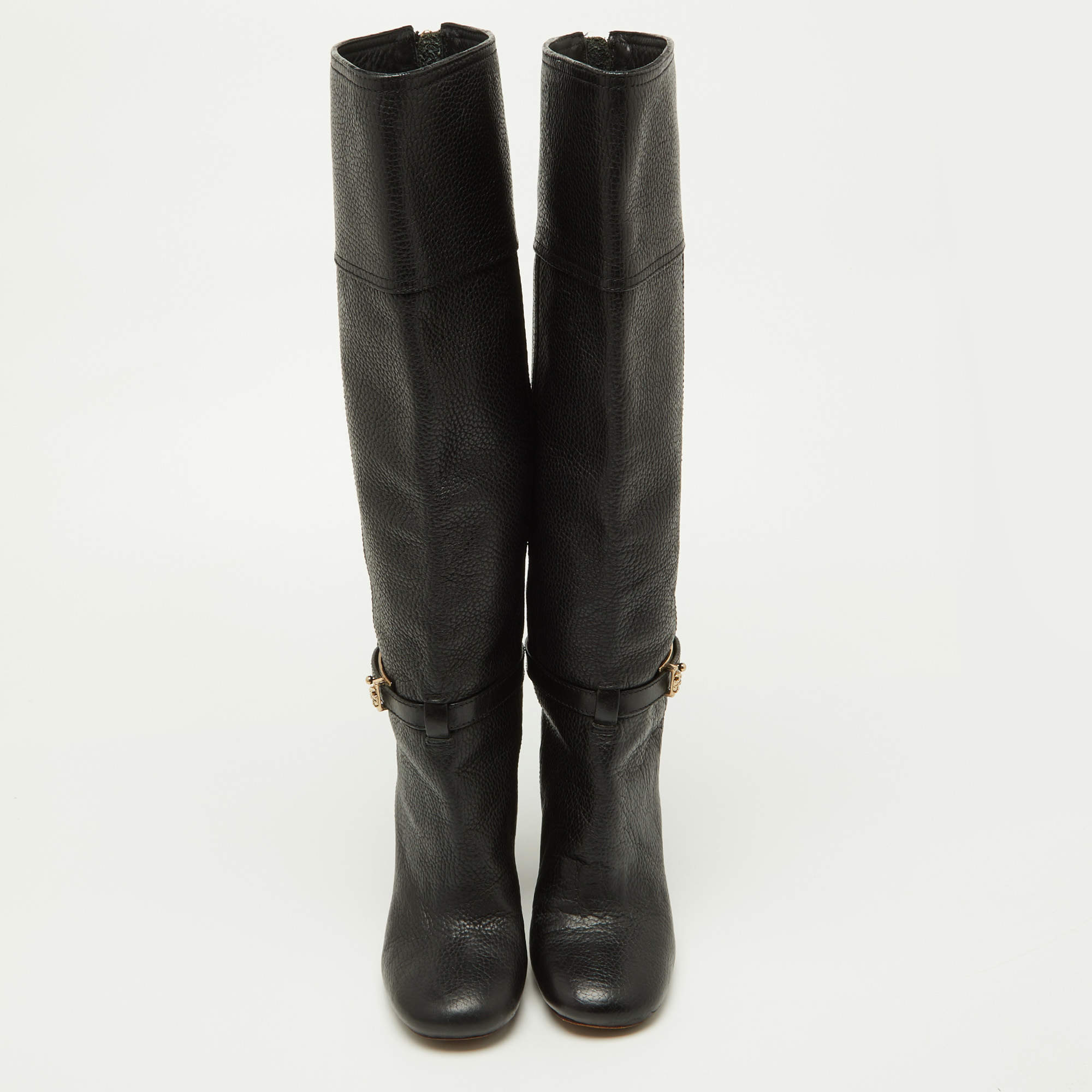 Tory Burch leather knee high flat boots cheapest black color Size 7.5