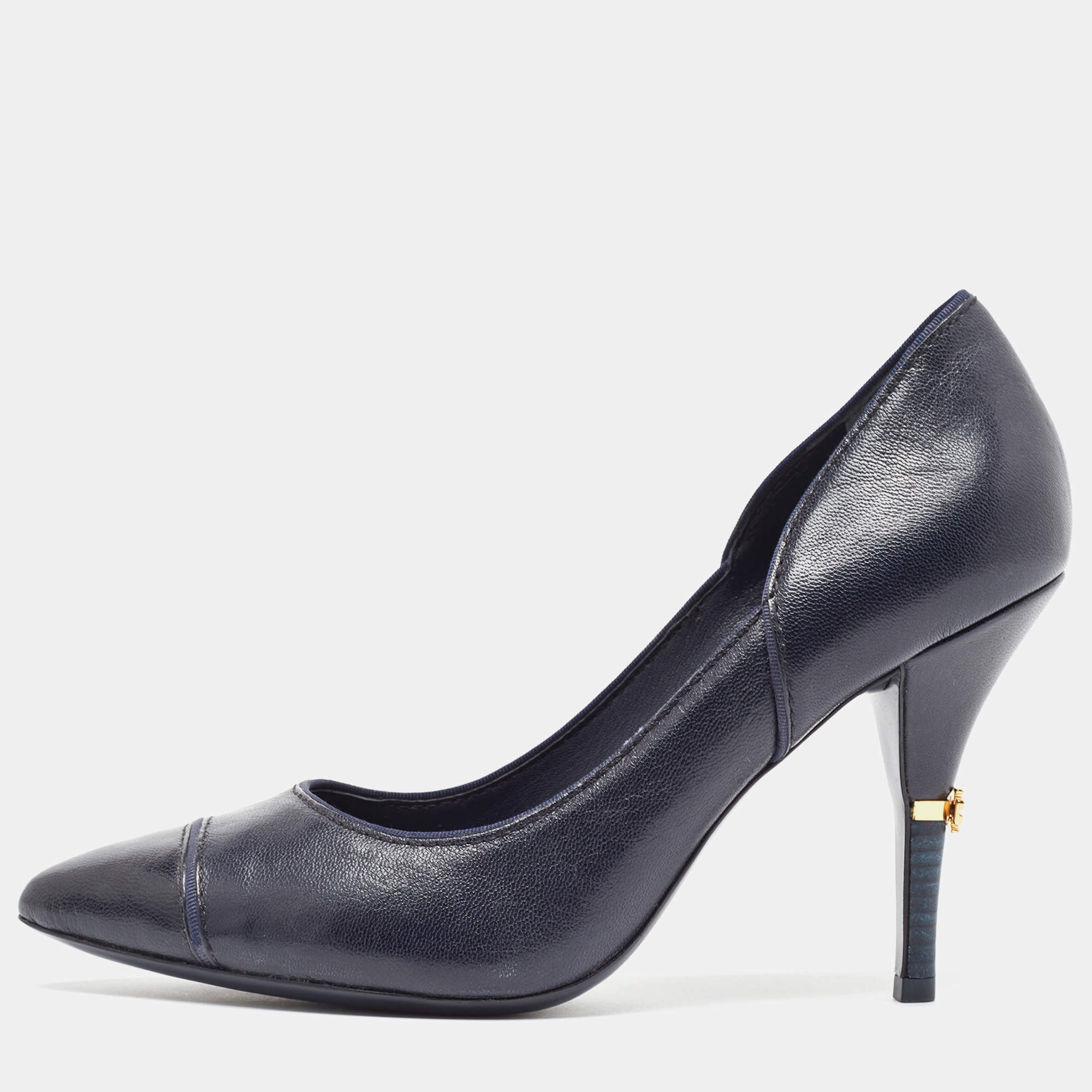 Tory Burch Navy Blue Pointed Toe Pumps Size 40.5