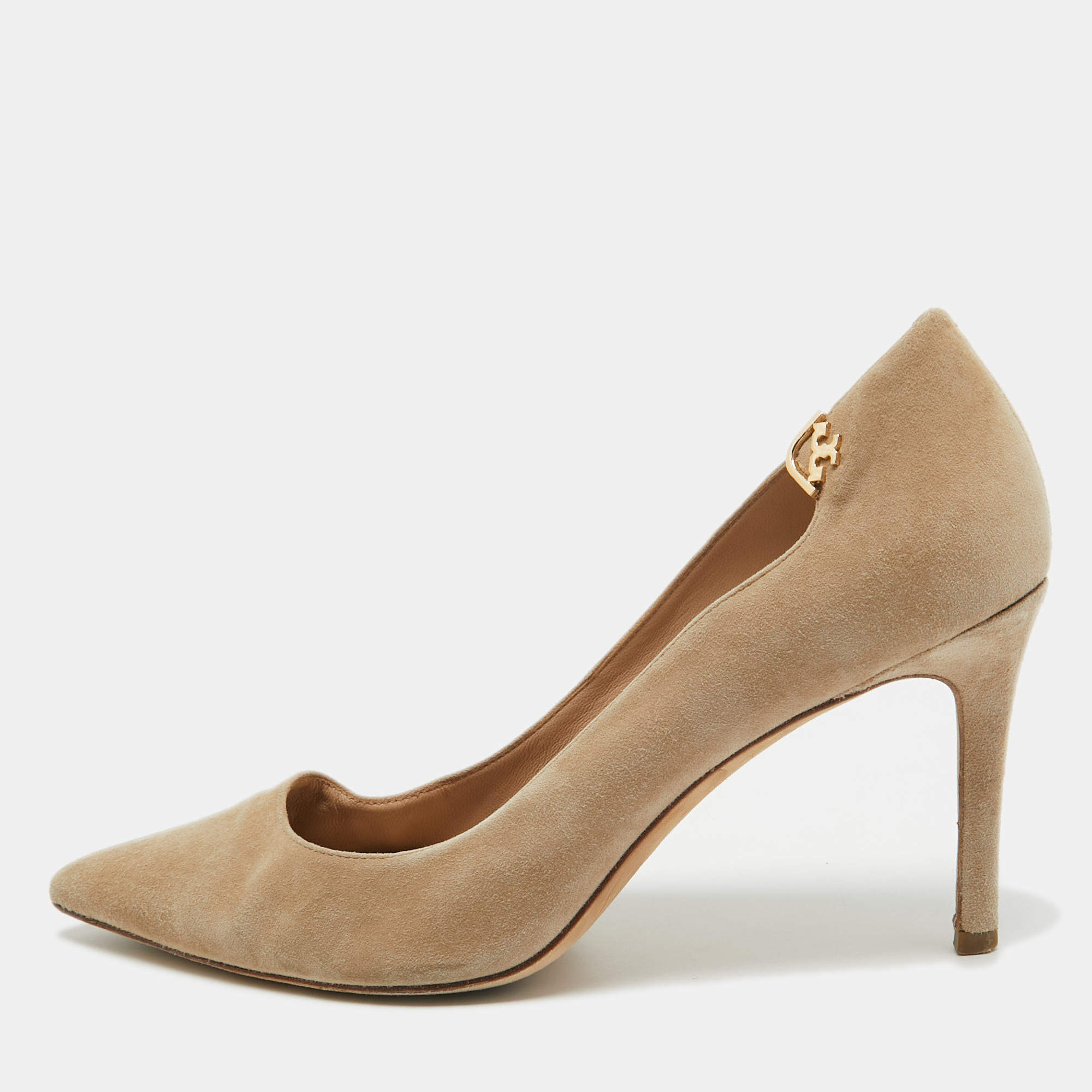 Tory Burch Beige Suede Elizabeth Pumps Size 39.5