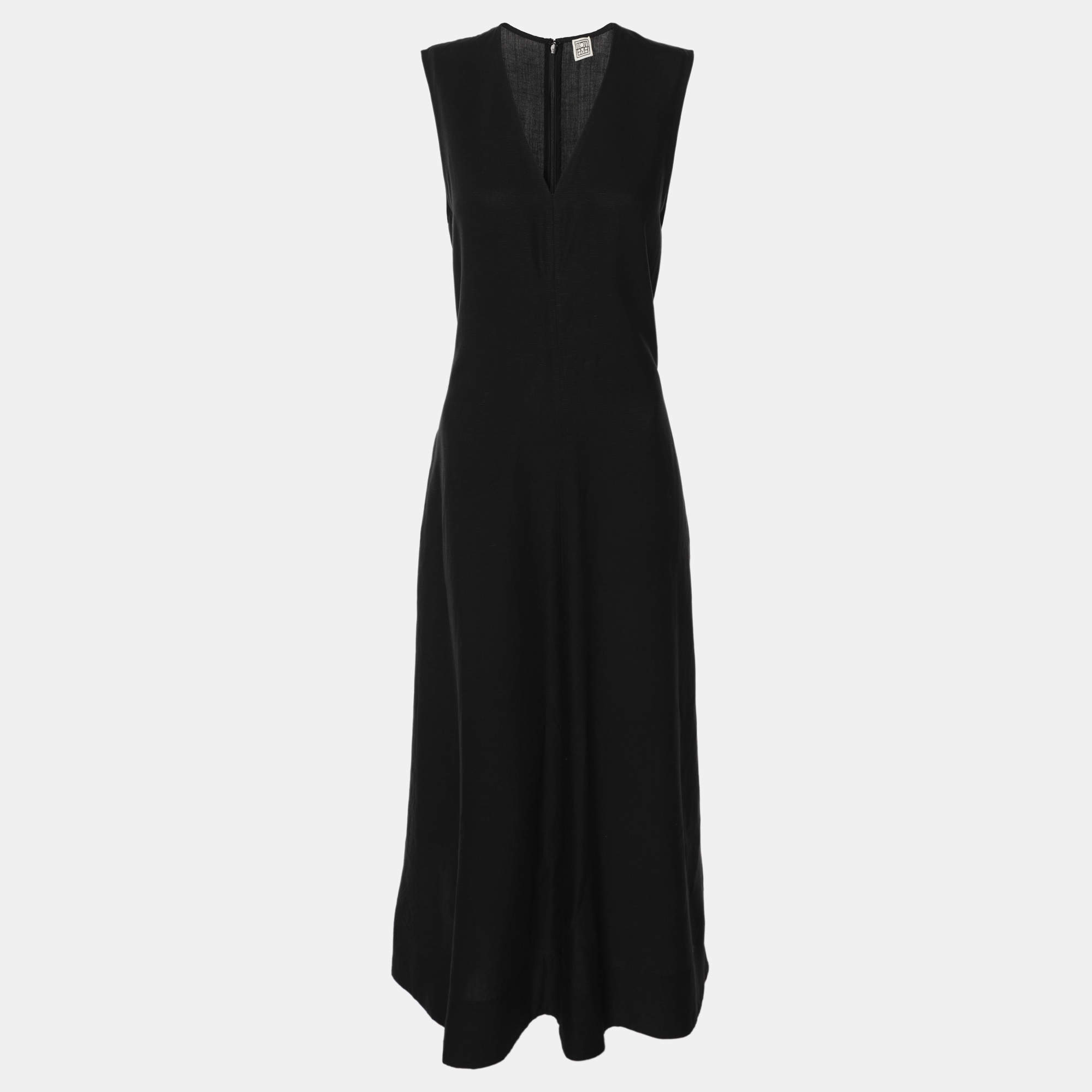 Toteme Black Lyocell Blend Sleeveless Long Dress XS