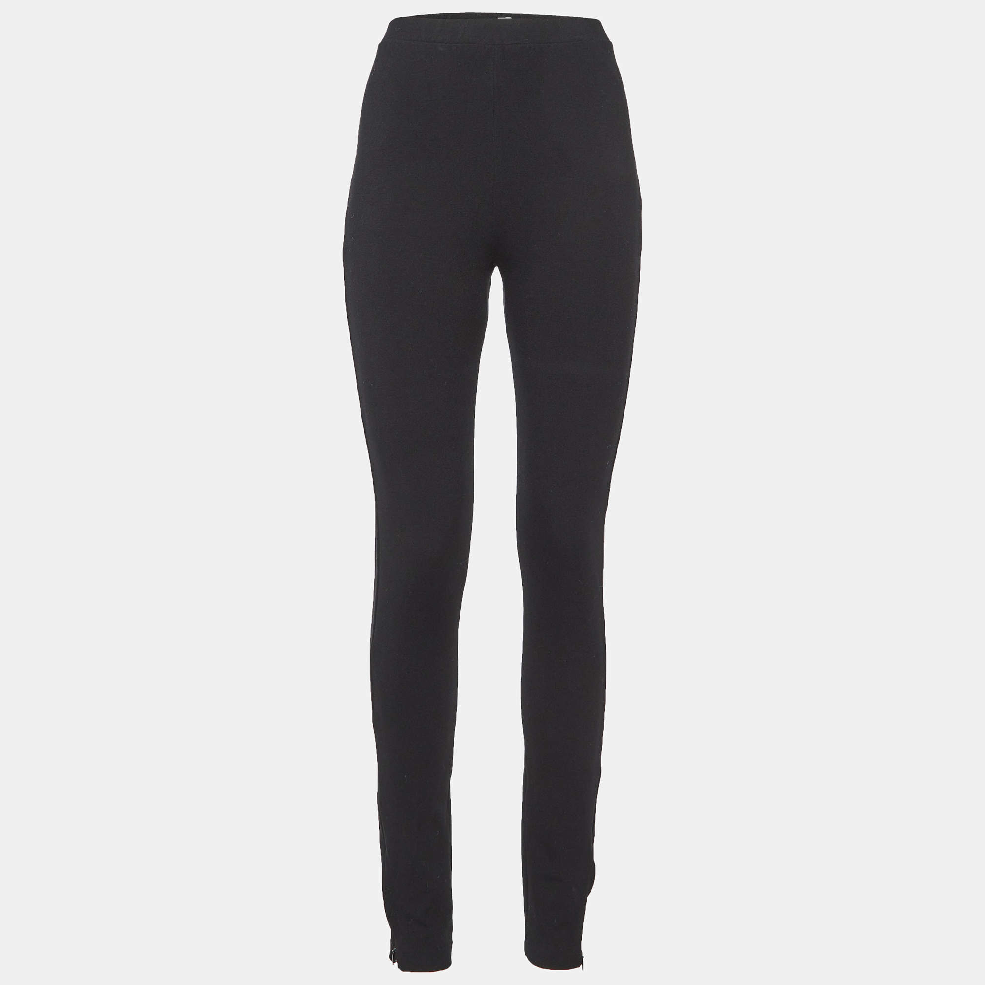 Toteme Black Jersey Zip Leggings XL 