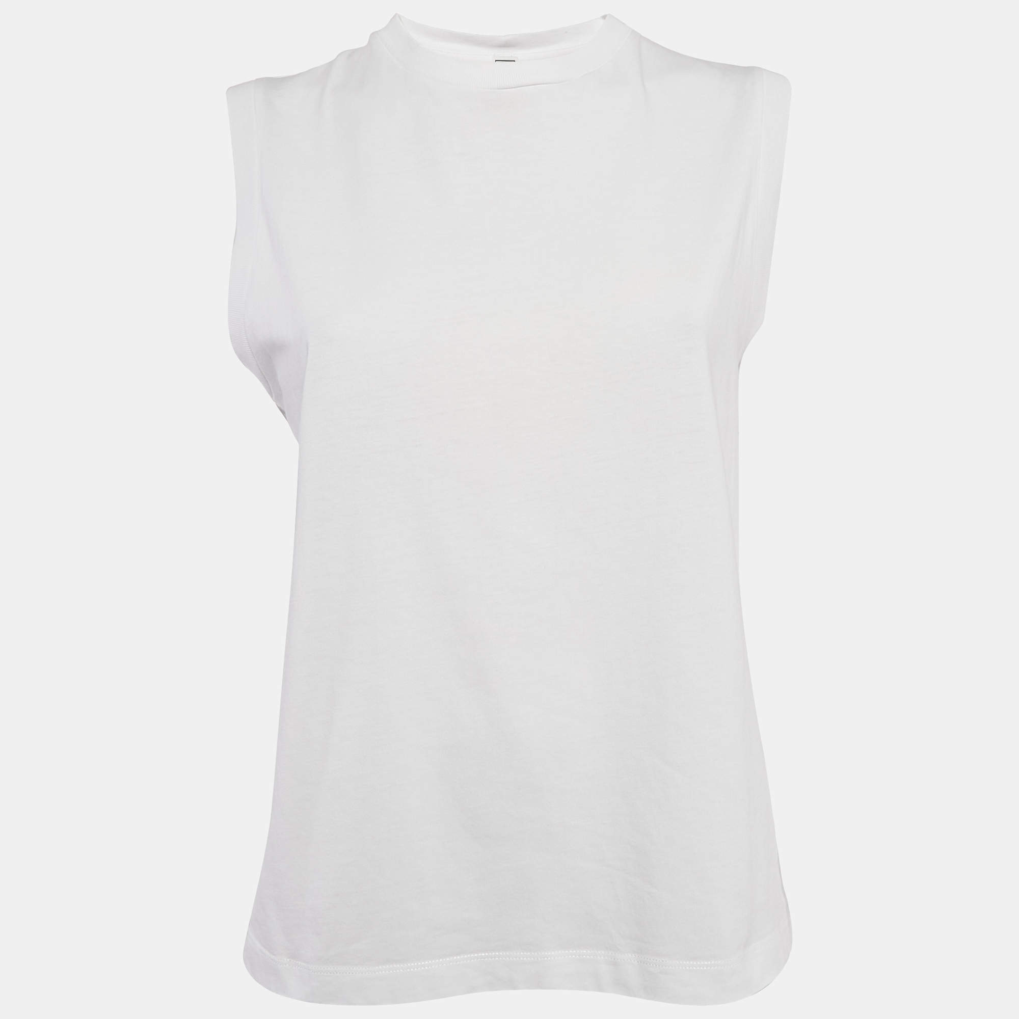 Toteme White Jersey Crewneck Tank Top M
