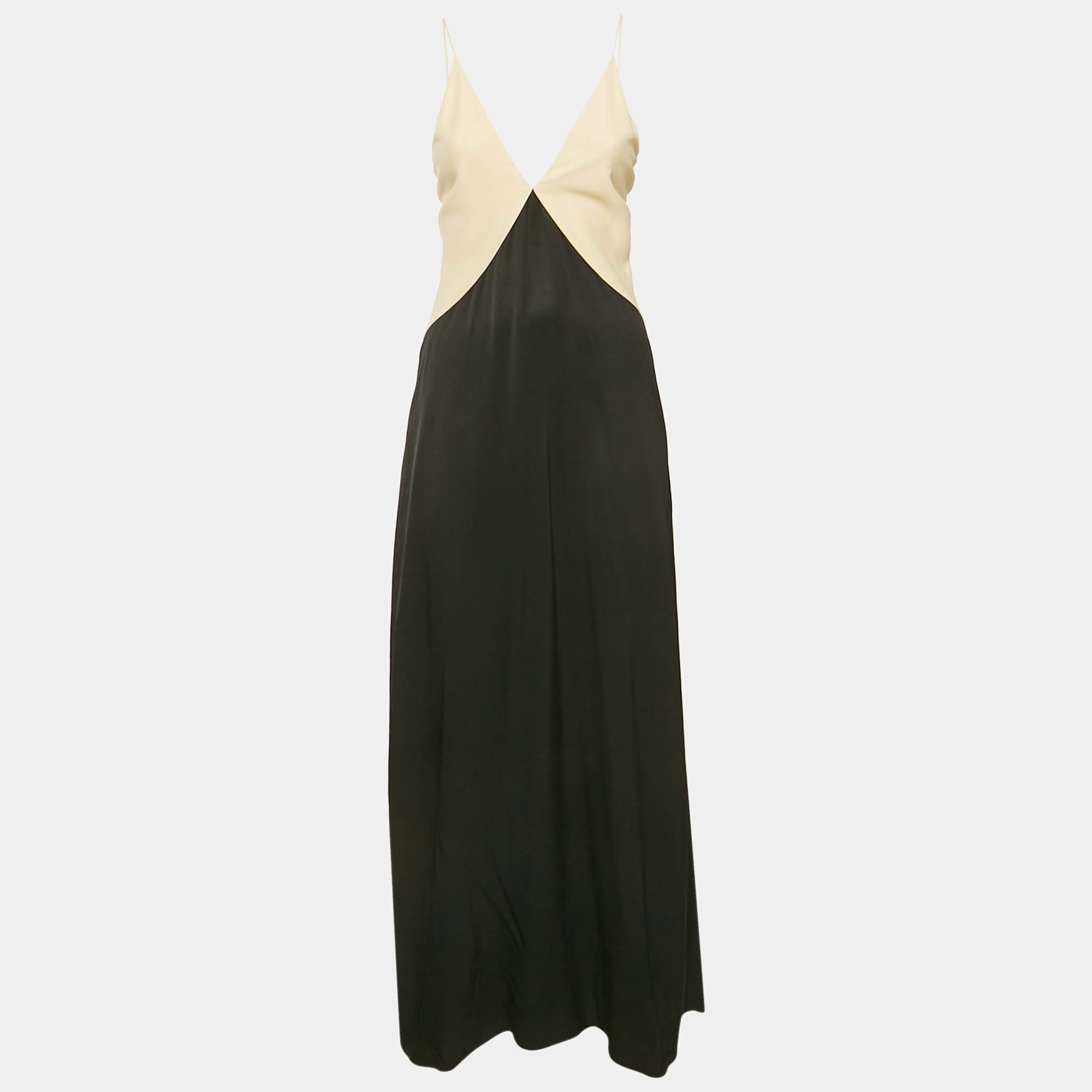 Pre Owned Toteme Black Crepe Draped Cami Dress S