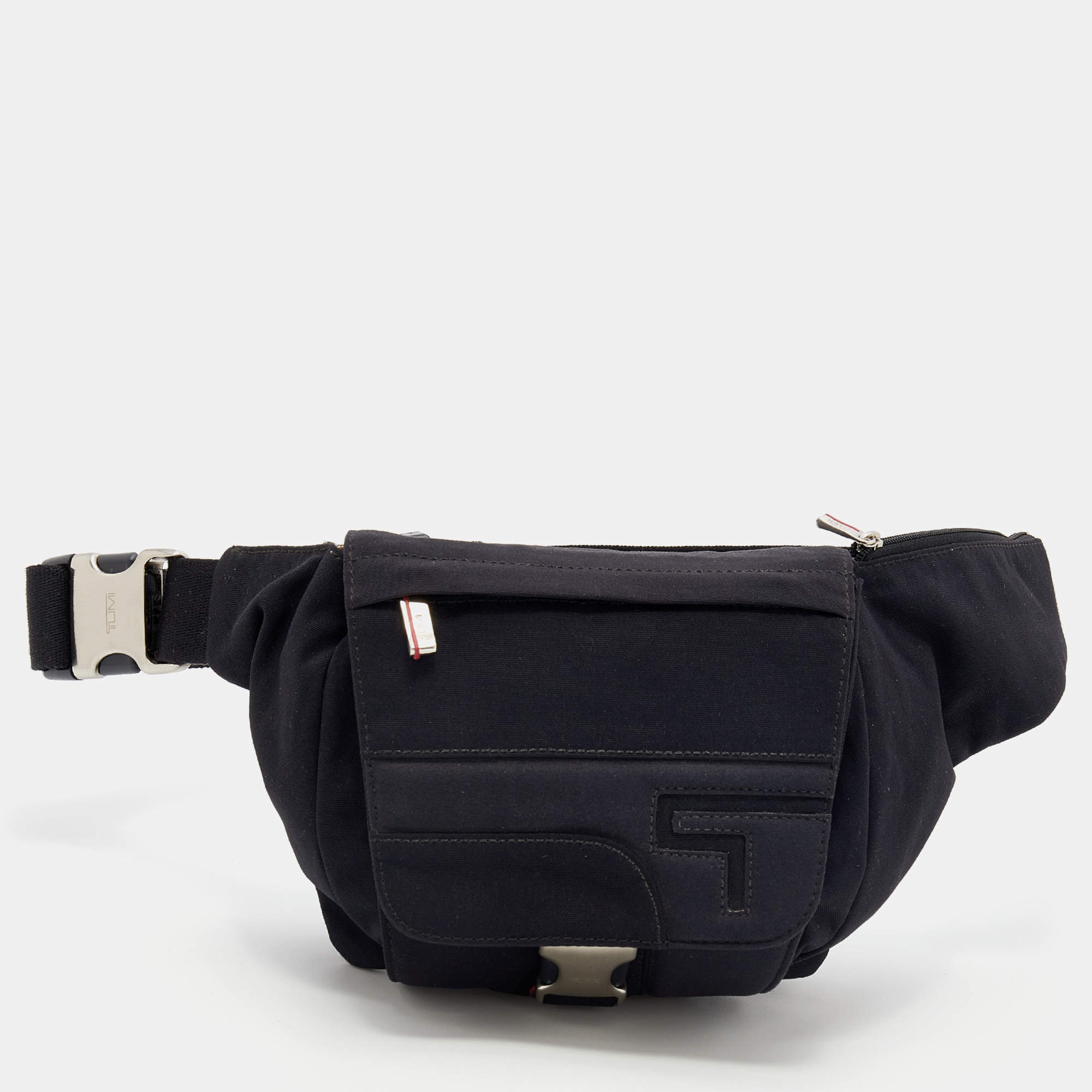 Pre Owned TUMI Black Canvas Belt Bag