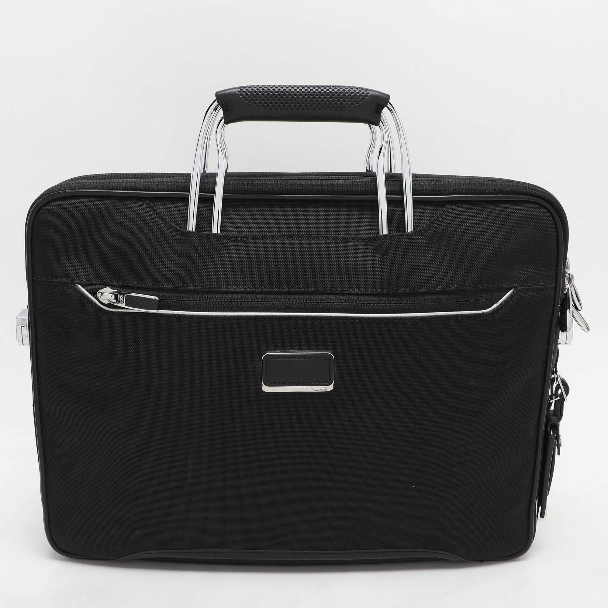 TUMI Black Nylon and Leather Hamilton Arrivè Briefcase Bag
