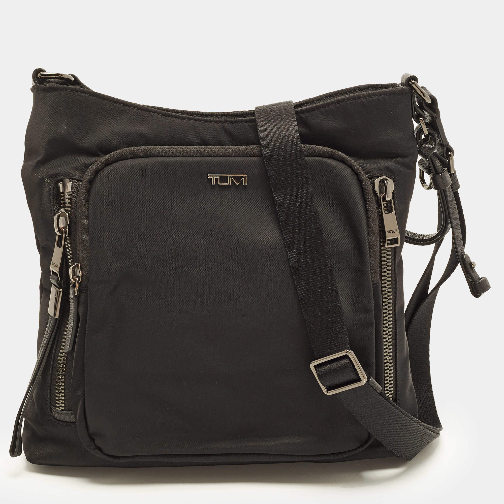 Pre Owned TUMI Voyageur Tyler Black Nylon Crossbody Bag