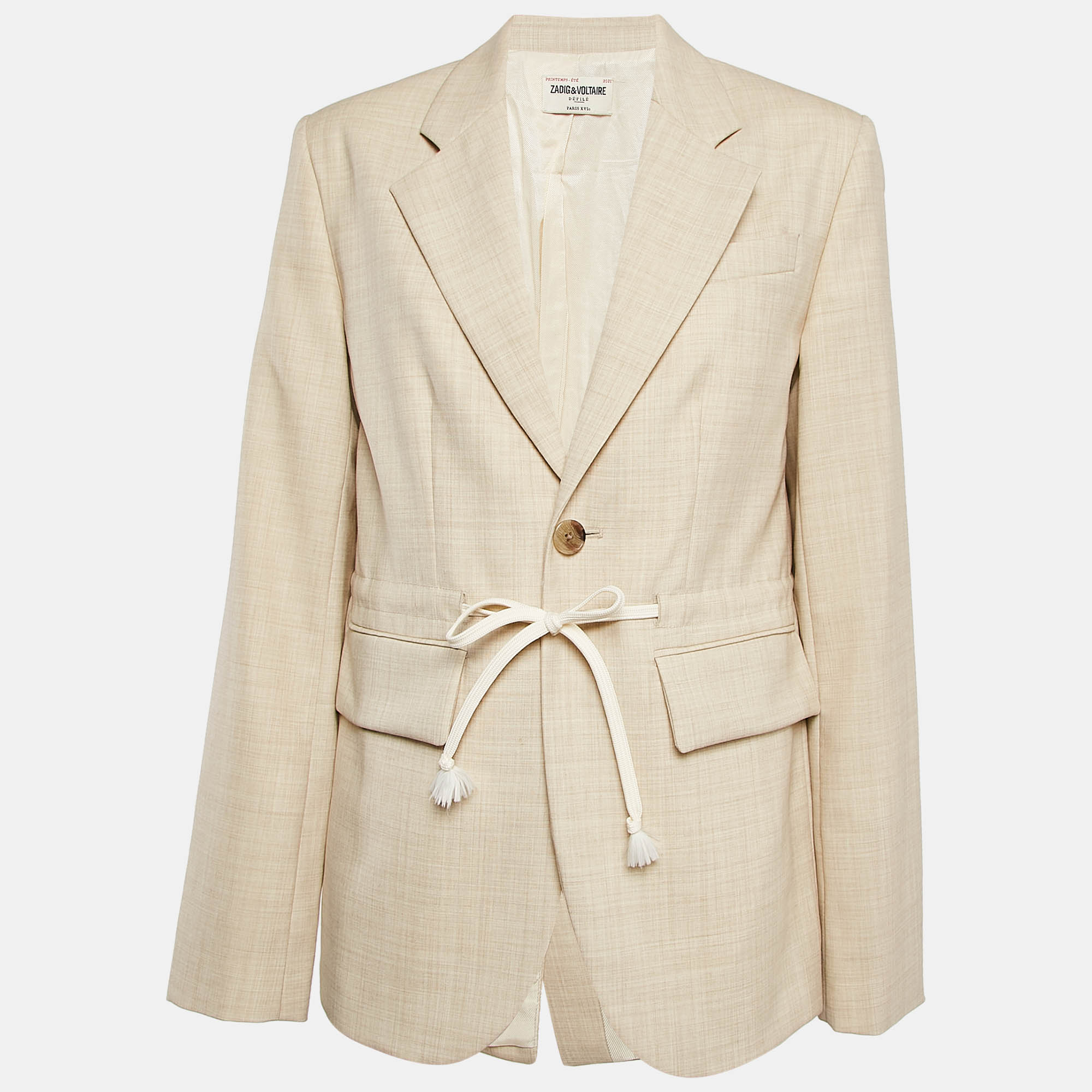 Pre Owned Zadig & Voltaire défilé Beige Mister Wool Eco Blazer M