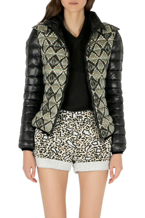 Pre Owned Etro Black Aztec Print Detachable Hood Detail Puffer Jacket M