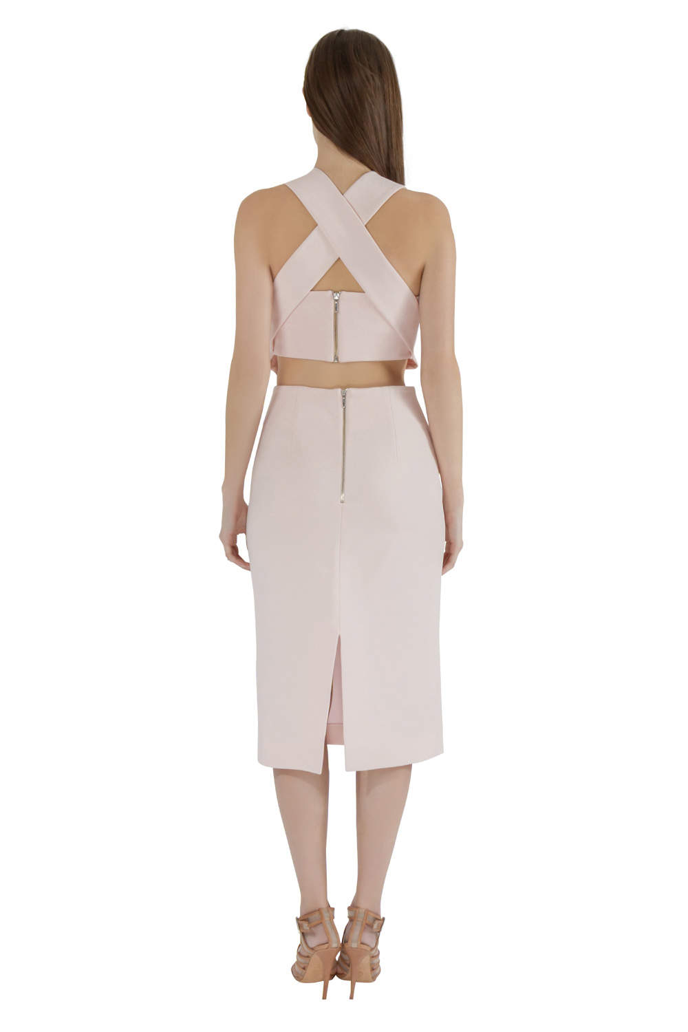 Nicholas Blush Pink Cut Out Detail Bandage Wrap Bodycon Dress M Nicholas  Kirkwood | TLC