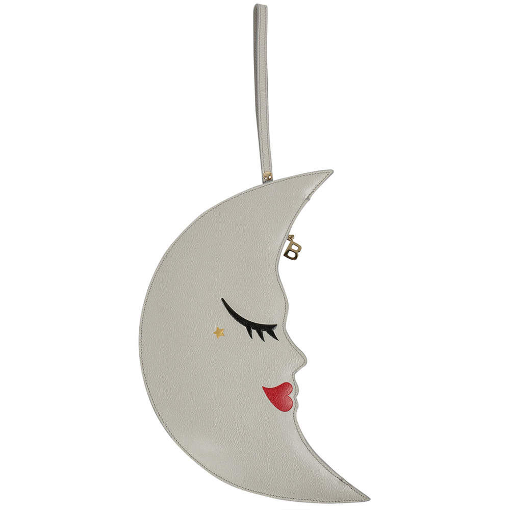 مملوكة مسبقًا حقيبة كلتش شارلوت أوليمبيا بيوتي سليب جلد رصاصي فاتح بحمالة معصم