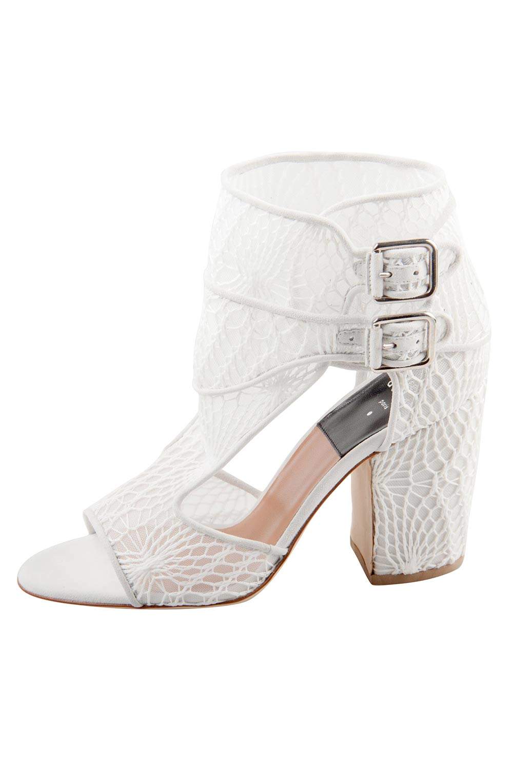 Laurence Dacade White Lace And Suede Rush Macrame Cut Out Open Toe Booties Size 37