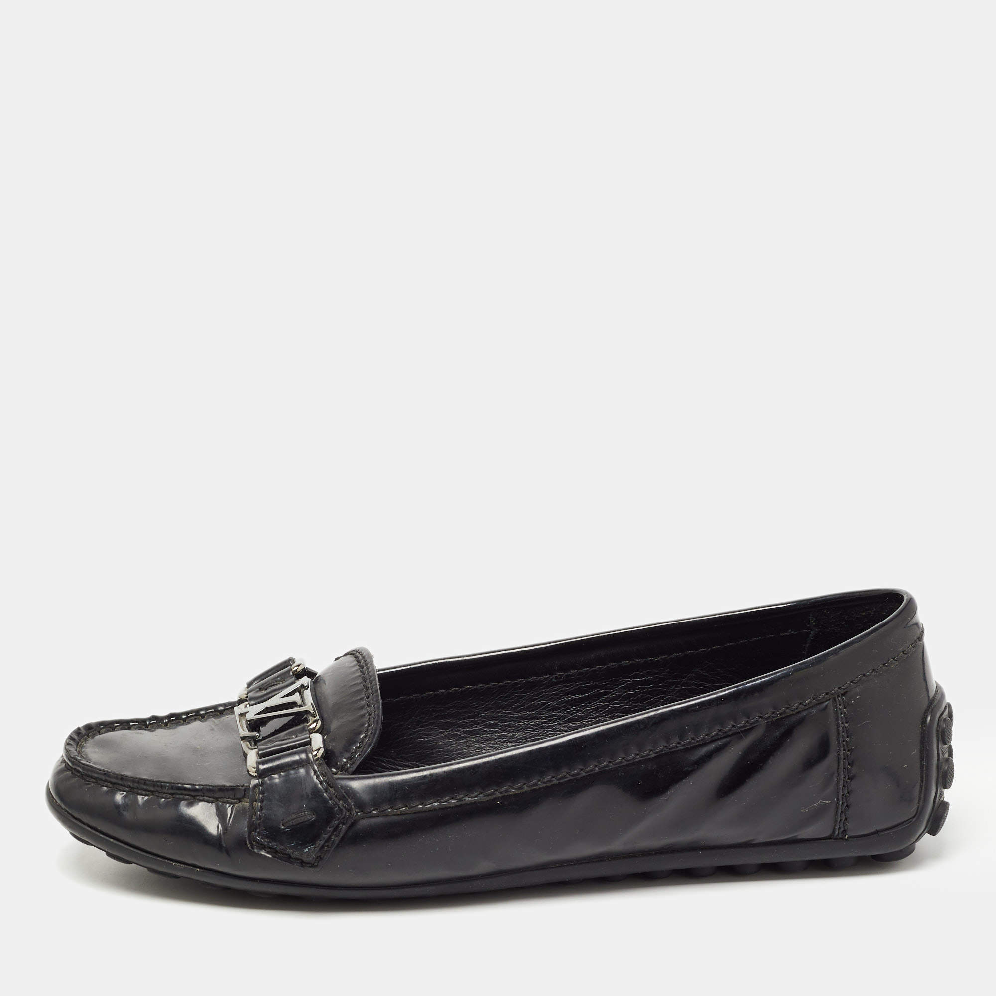 مملوكة مسبقًا Louis Vuitton Black Patent Leather Oxford Loafers Size 38