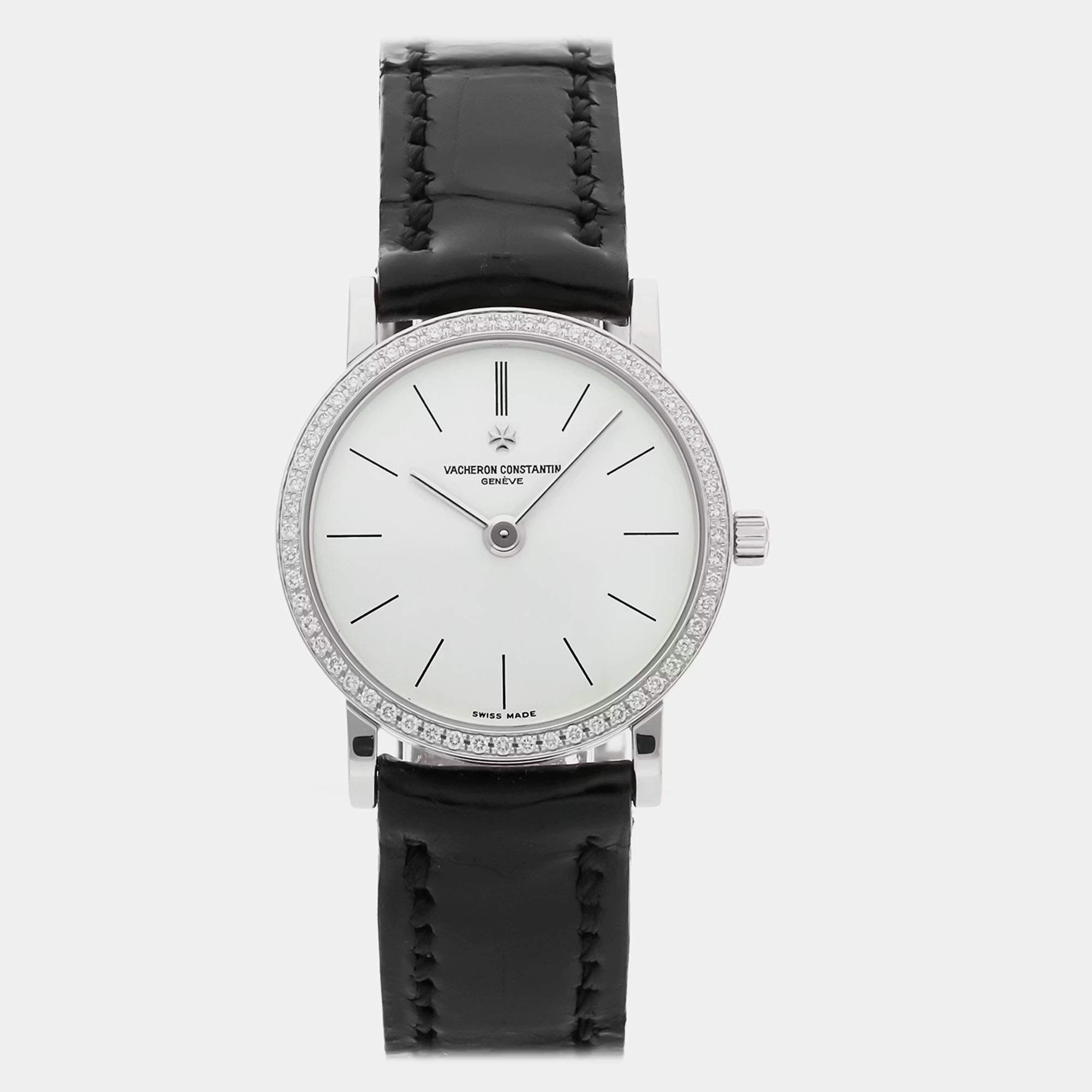 مملوكة مسبقًا Pre-Owned Vacheron Constantin Patrimony 25593/000G-8743 White Quartz 18k White Gold Men's Wristwatch 23 MM