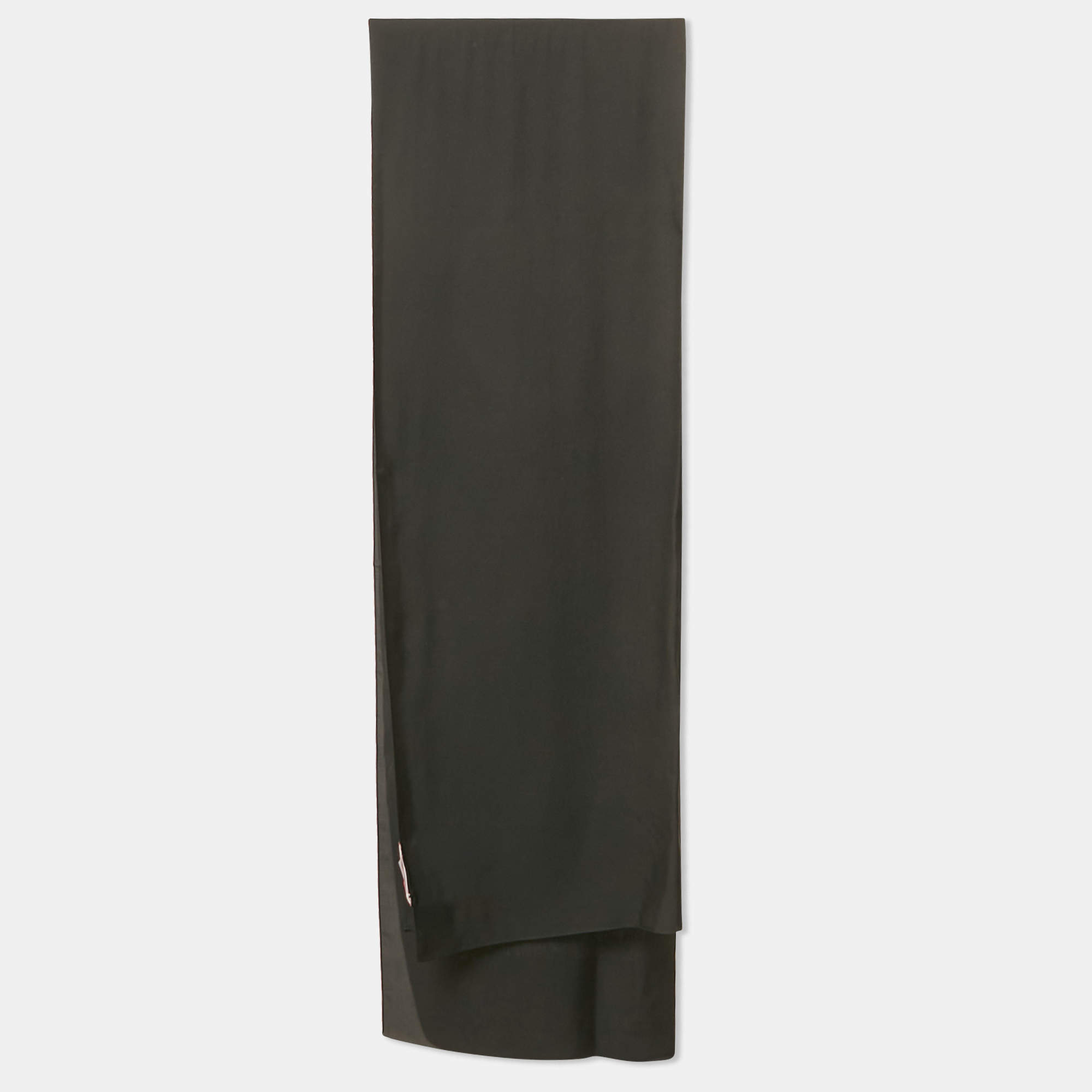 Valentino Black Logo Silk Crepe Stole 