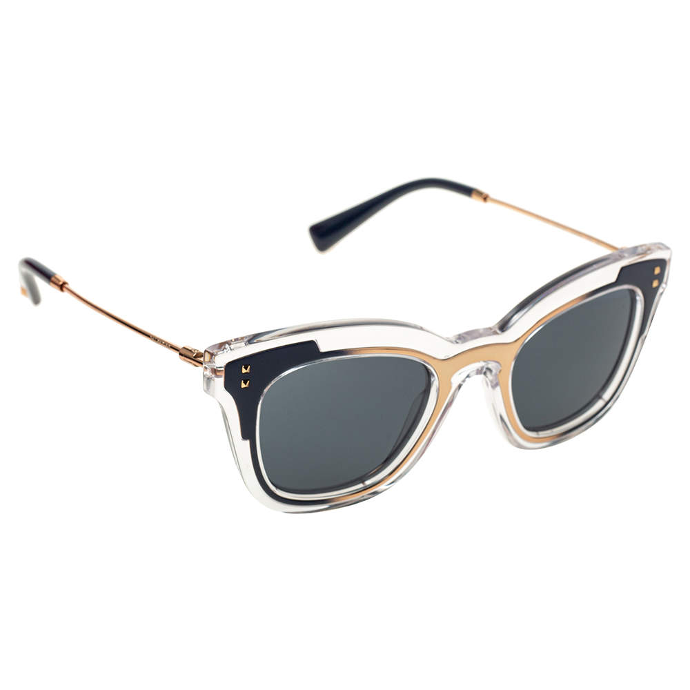 مملوكة مسبقًا Valentino Blue/Transparent VA4030 Cat Eye Sunglasses