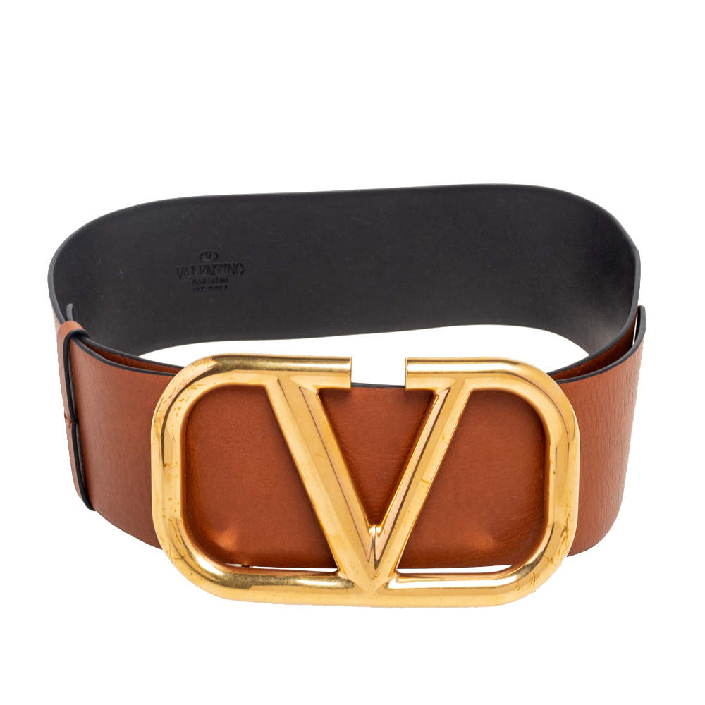 Valentino Brown Leather VLogo Belt 75 CM Valentino | TLC