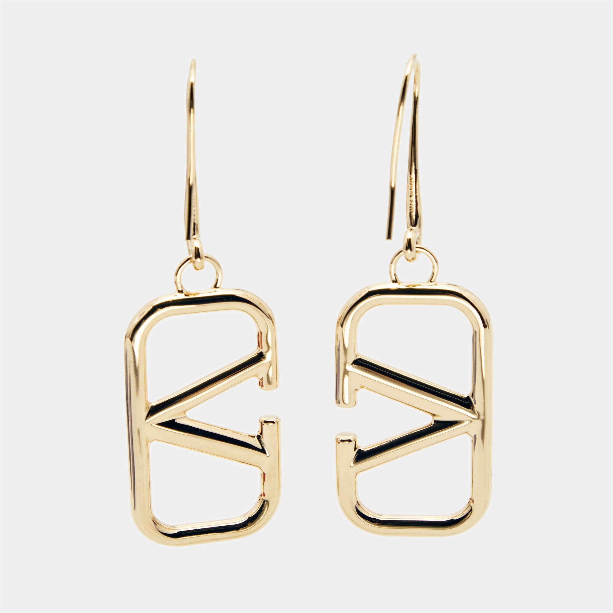 Valentino VLogo Gold Tone Drop Earings