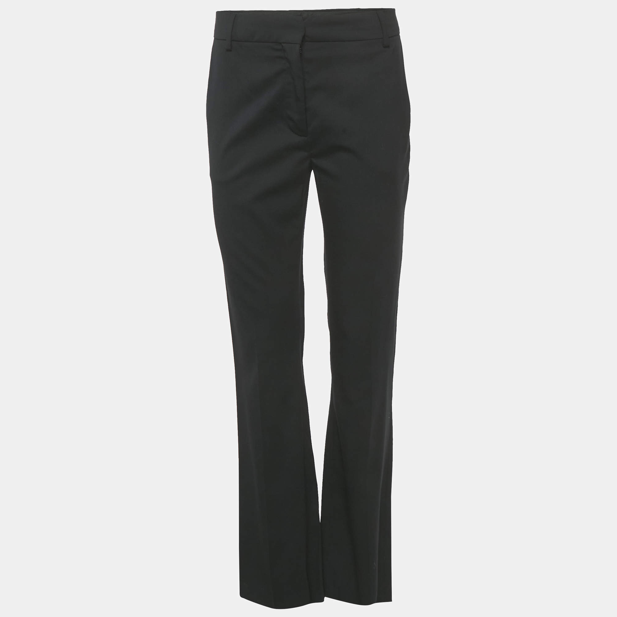 مملوكة مسبقًا Valentino Black Gabardine Straight Fit Trousers S