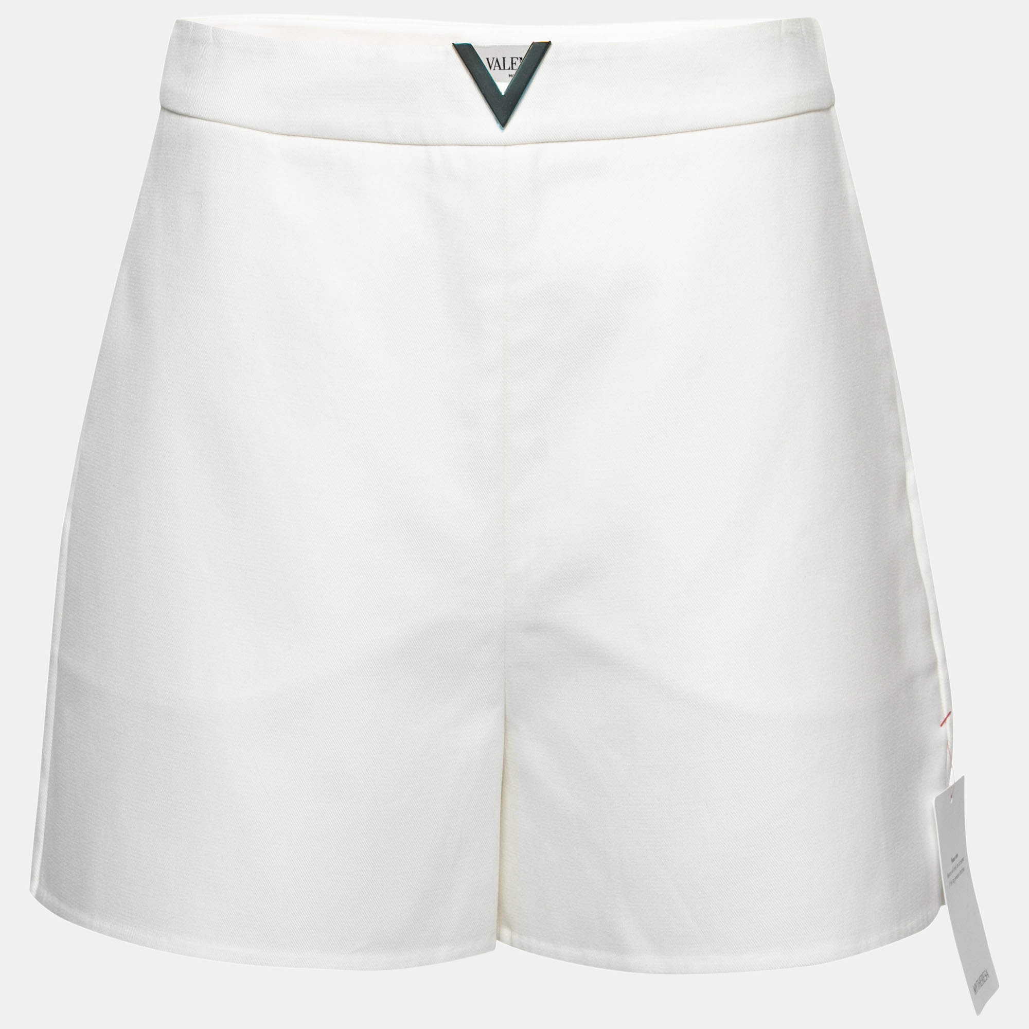 Pre Owned Valentino White Cotton Shorts M