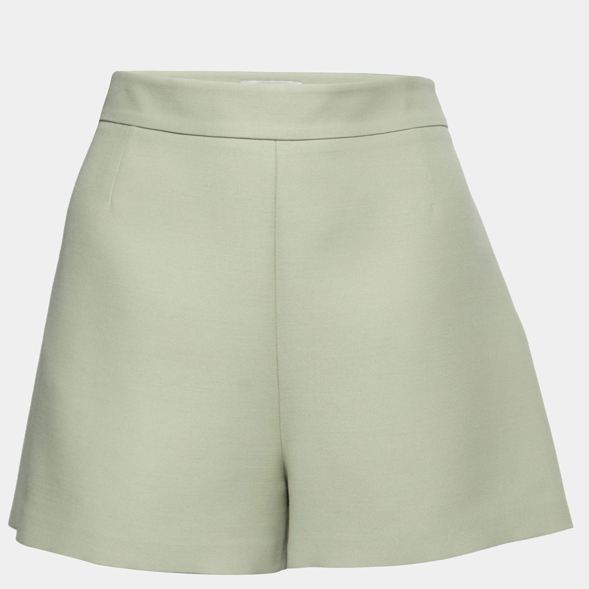Valentino Light Green Wool and Silk Shorts M