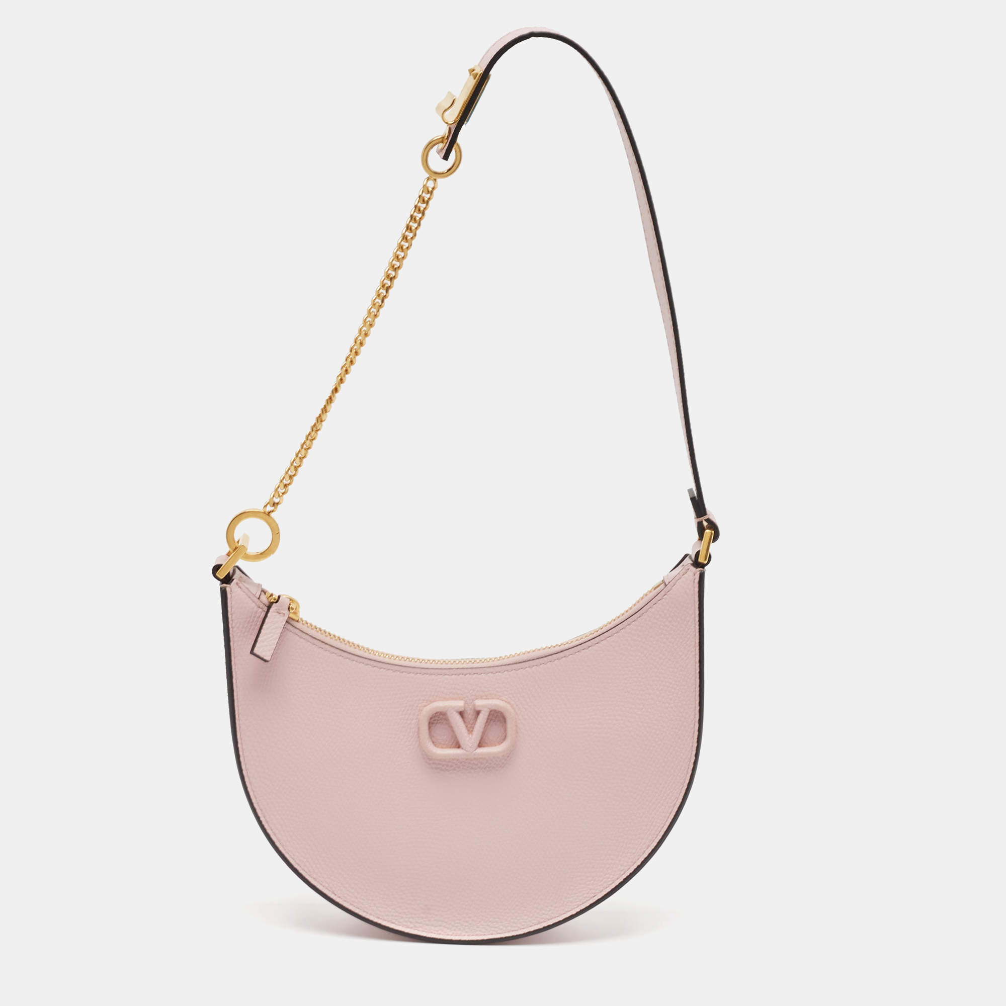 Pre Owned Valentino Lilac Leather Mini VLogo Hobo