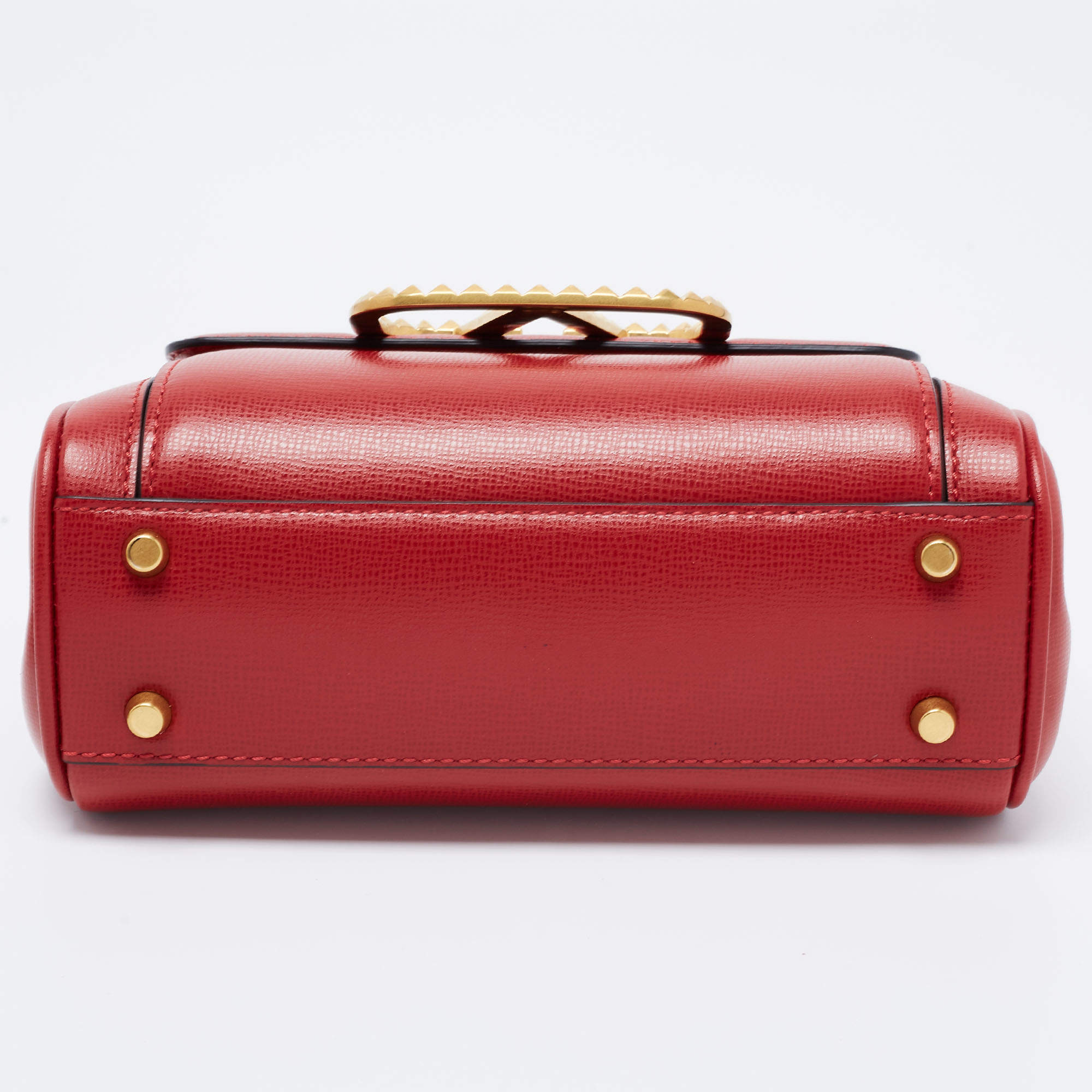 Valentino Red Leather Small Rockstud Alcove Tote Valentino | The Luxury  Closet