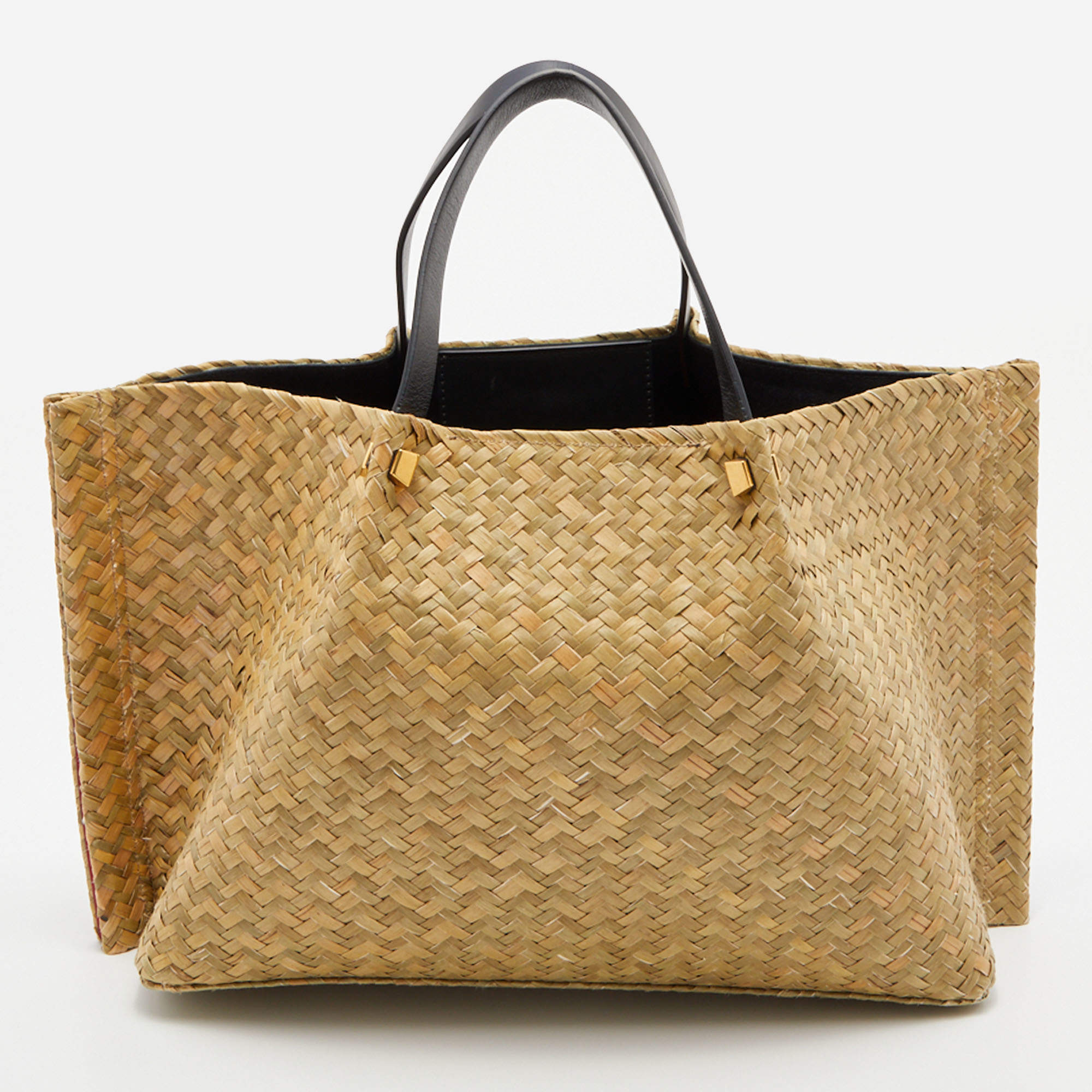Valentino Garavani Beige Straw Woven VLogo Tote Bag ○ Labellov ○ Buy and  Sell Authentic Luxury