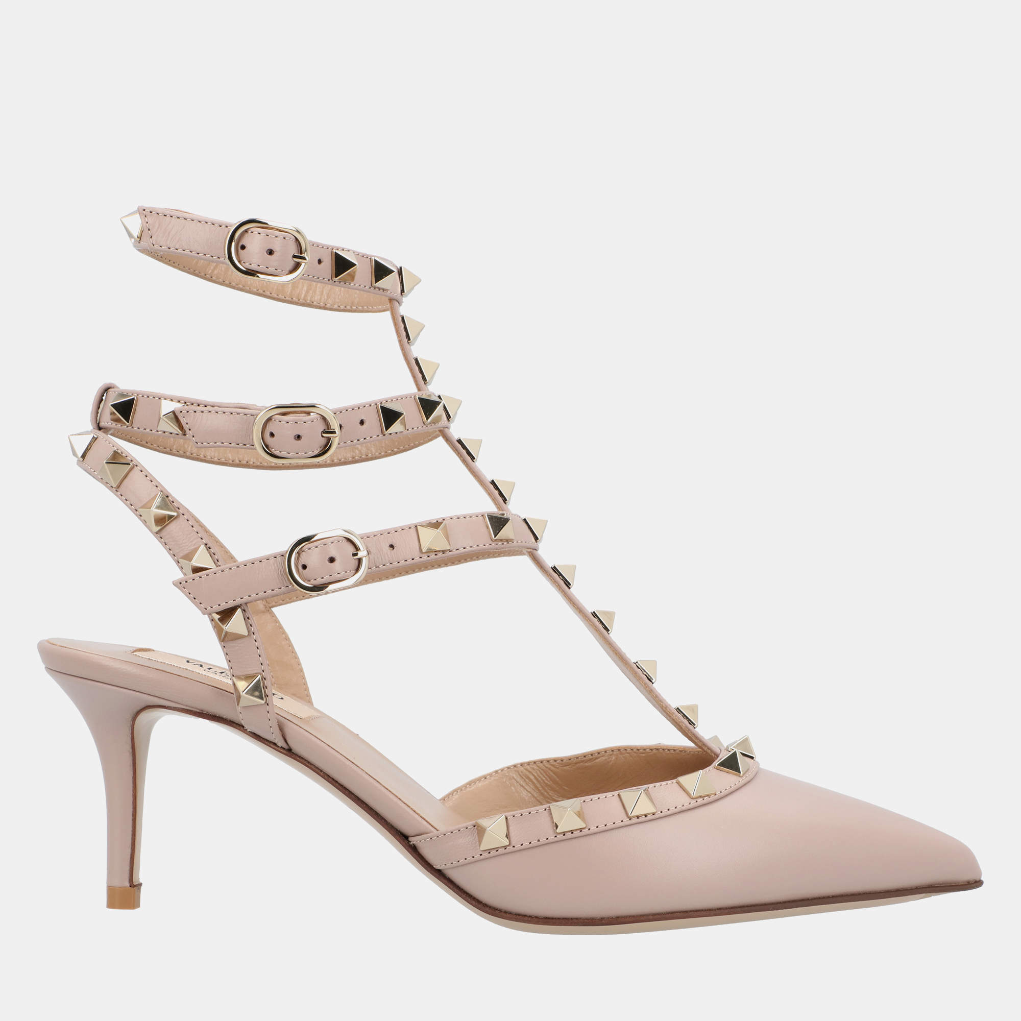 Pre Owned Valentino Rockstud EU 36 Beige Calfskin Leather Pumps