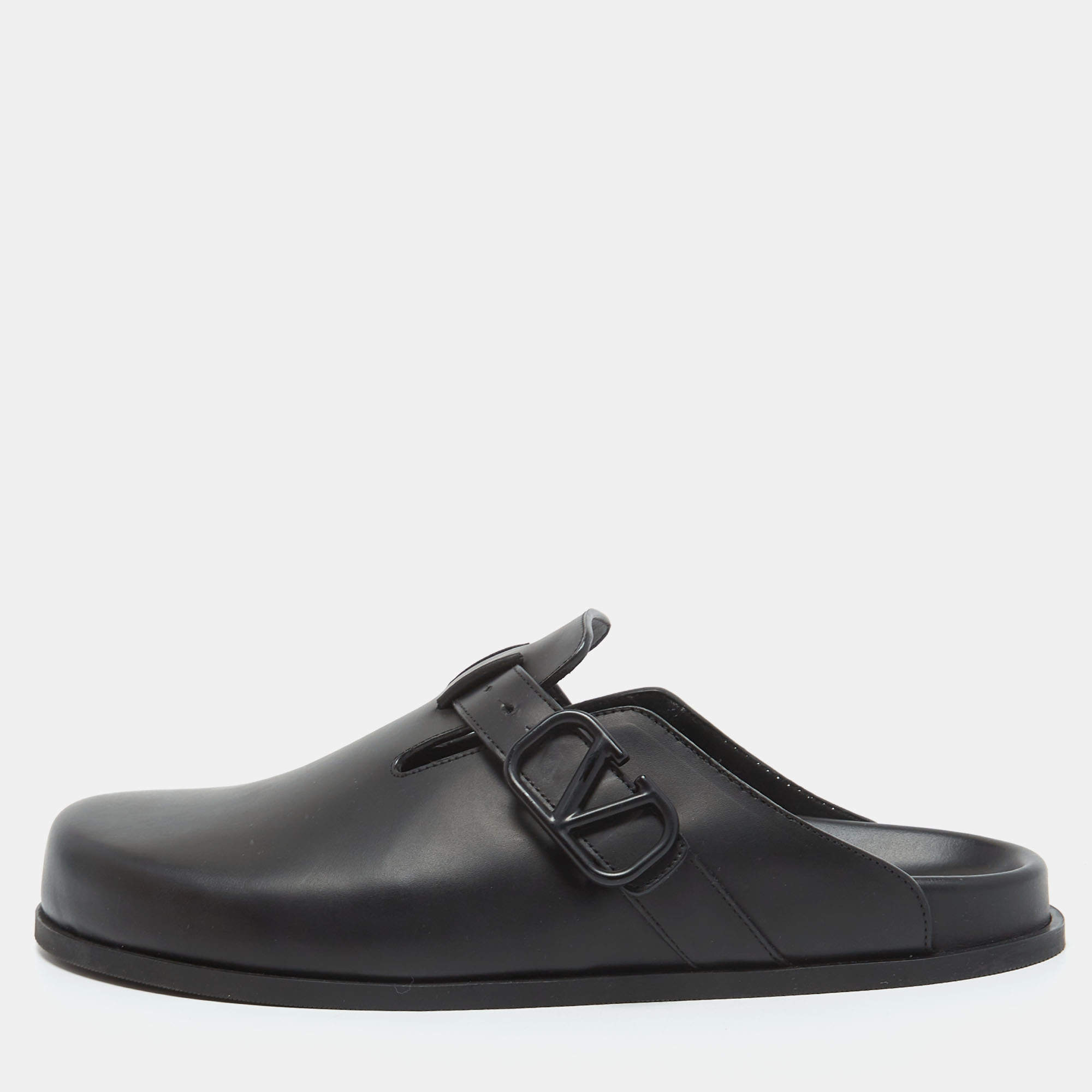 Valentino Black Leather VLogo Sabot Mules Size 42 Valentino | The ...