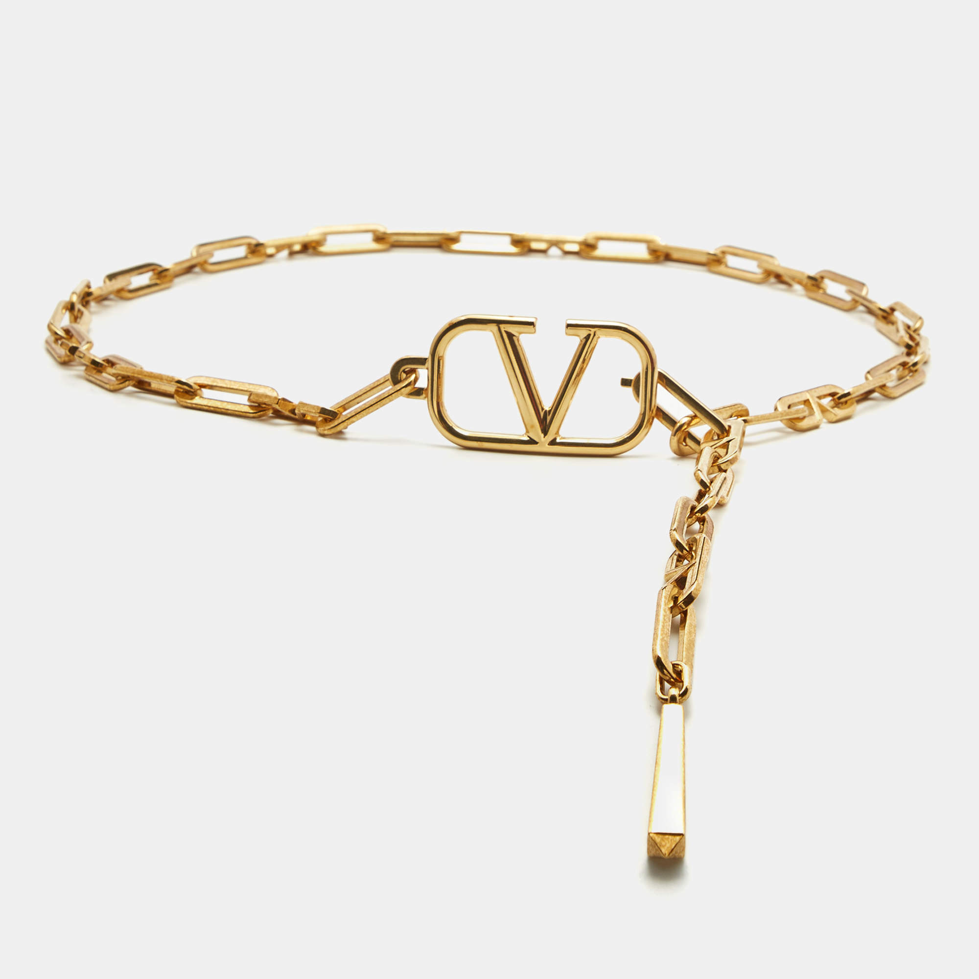 Pre Owned Valentino VChain Gold  Tone Belt 