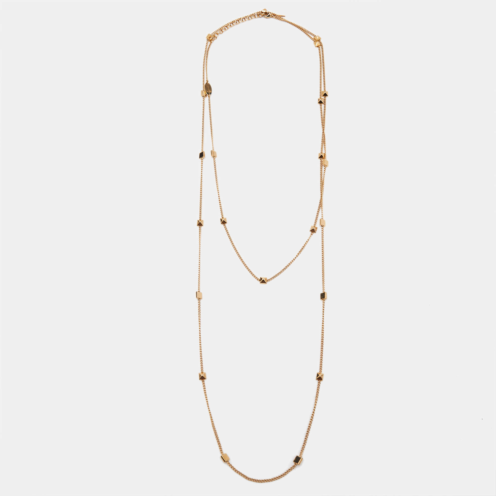 Valentino Rockstud Gold Tone Long Necklace