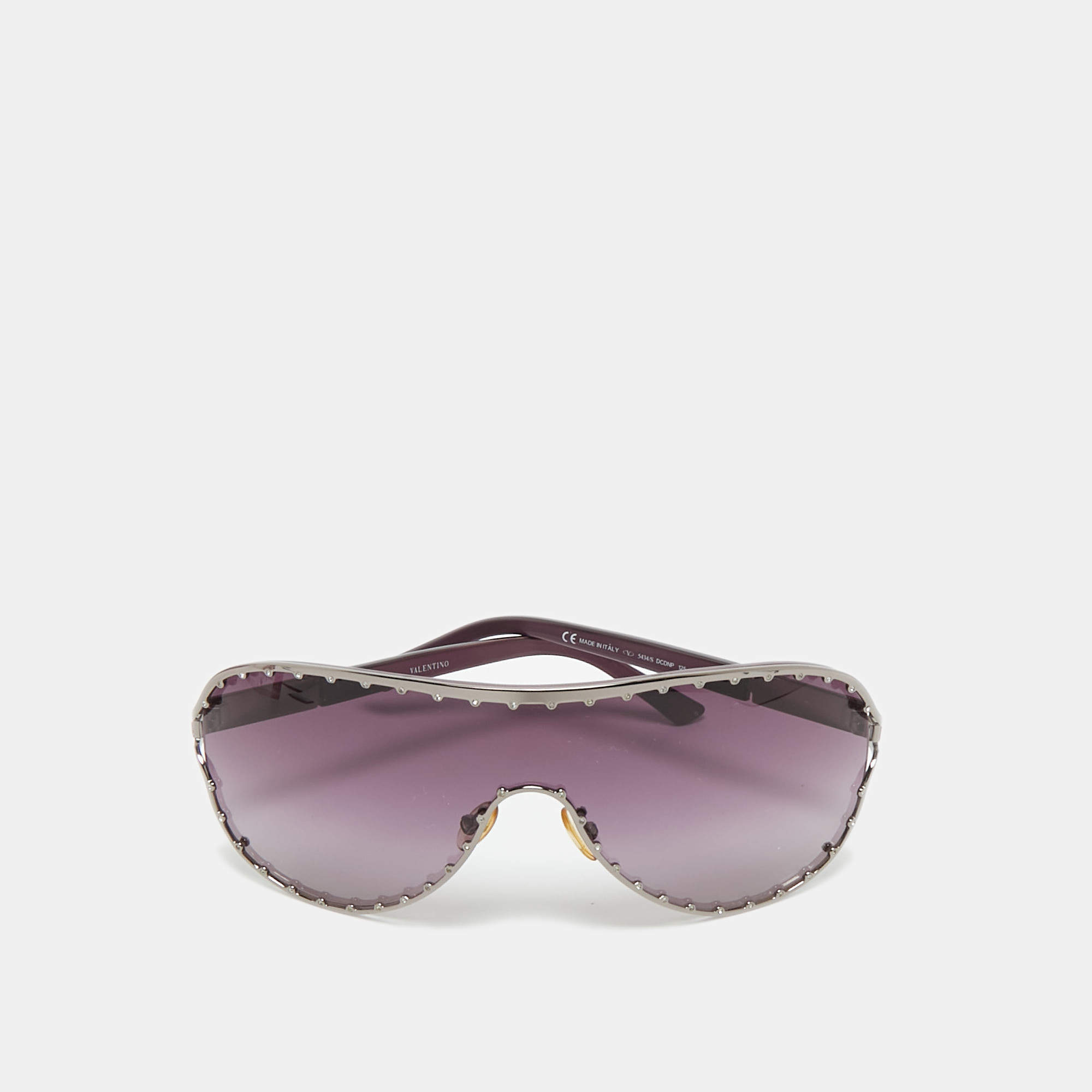 Pre Owned Valentino Purple Gradient 5434/S Crystal Shield Sunglasses