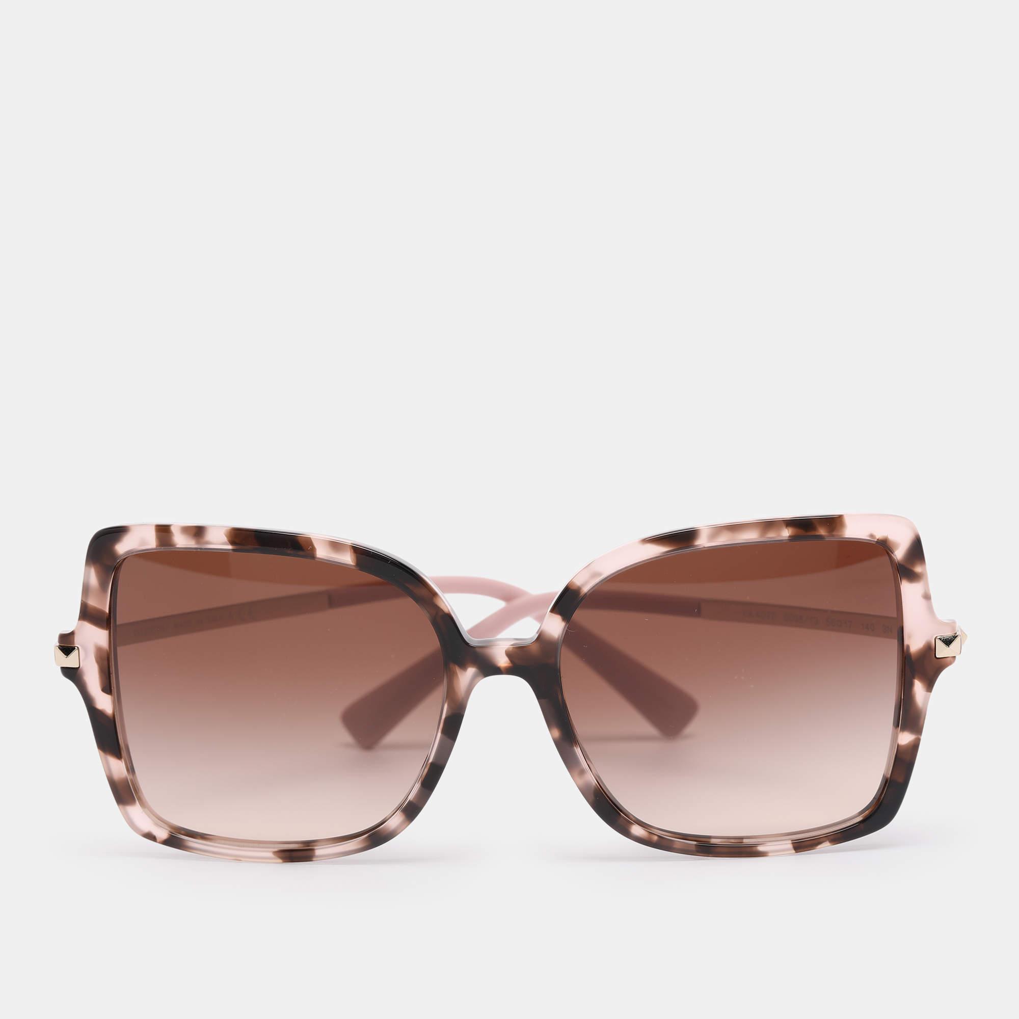 مملوكة مسبقًا Valentino Brown Gradient VA 4072 Rockstud Detail Square Sunglasses
