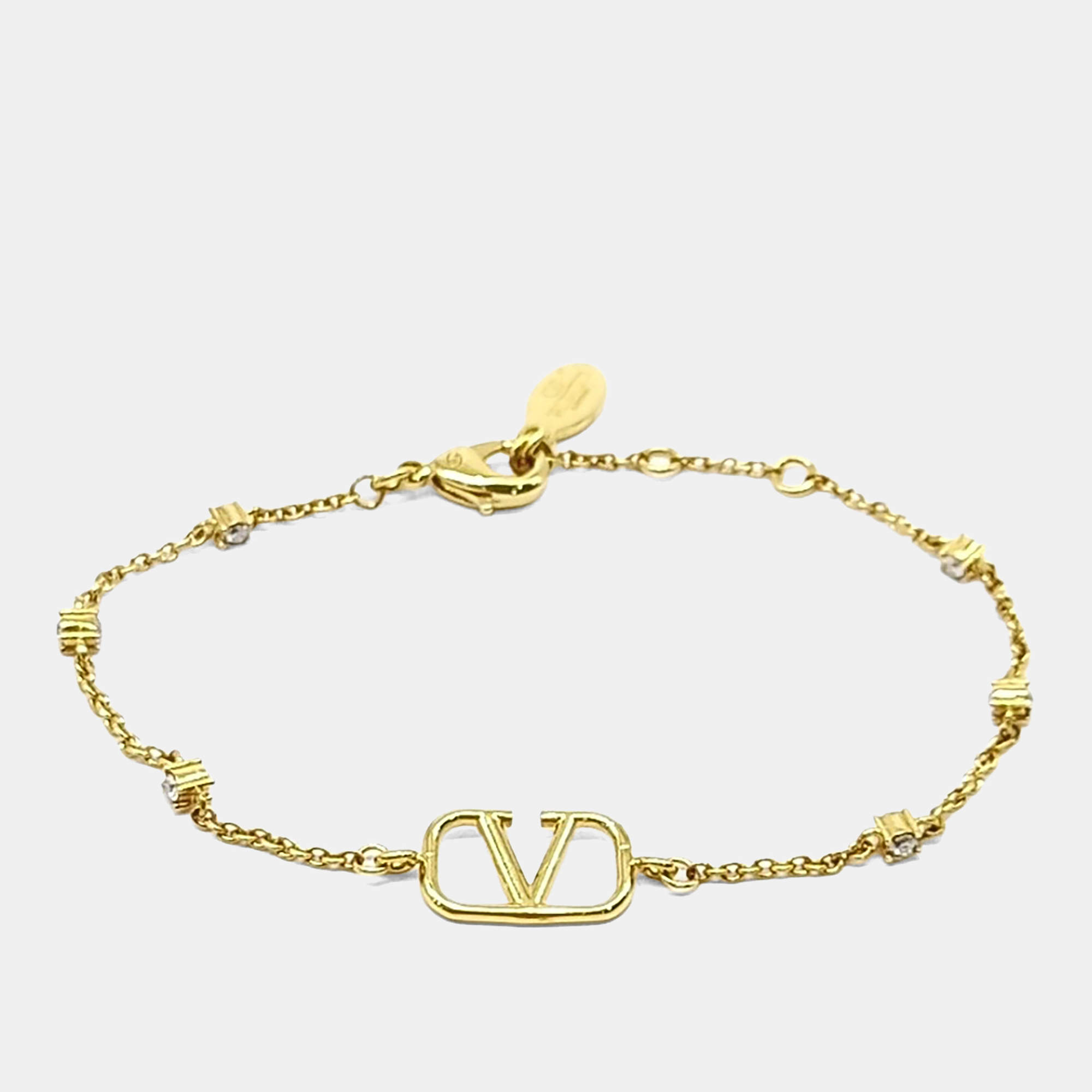 Pre Owned Valentino Gold Logo Bracelet