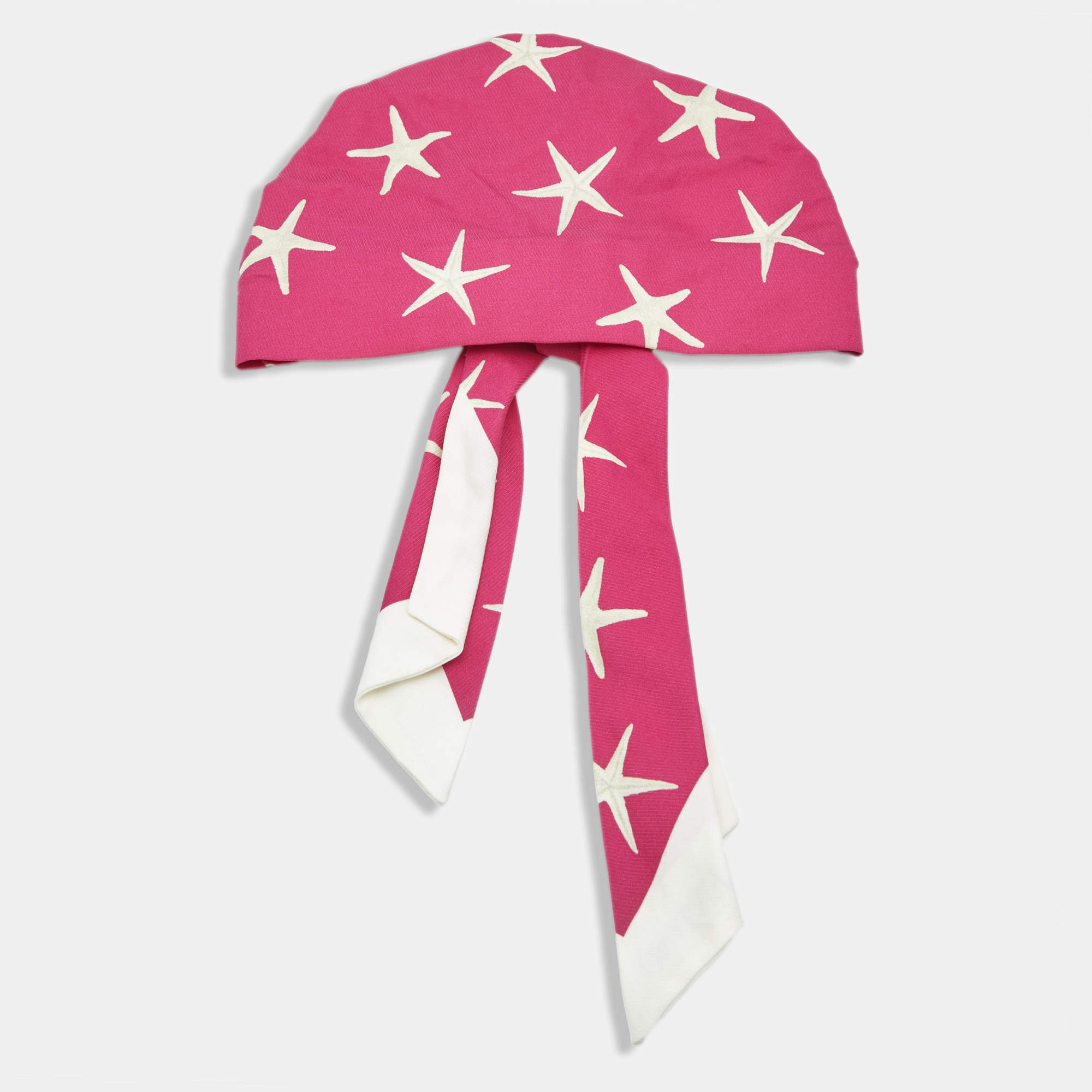 مملوكة مسبقًا Valentino Pink Starfish Print Cotton Blend Escape Headband