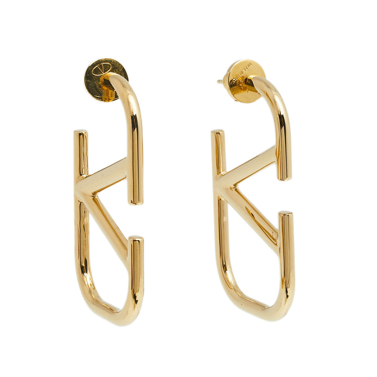Valentino Gold Tone VLogo Hoop Earrings Valentino TLC