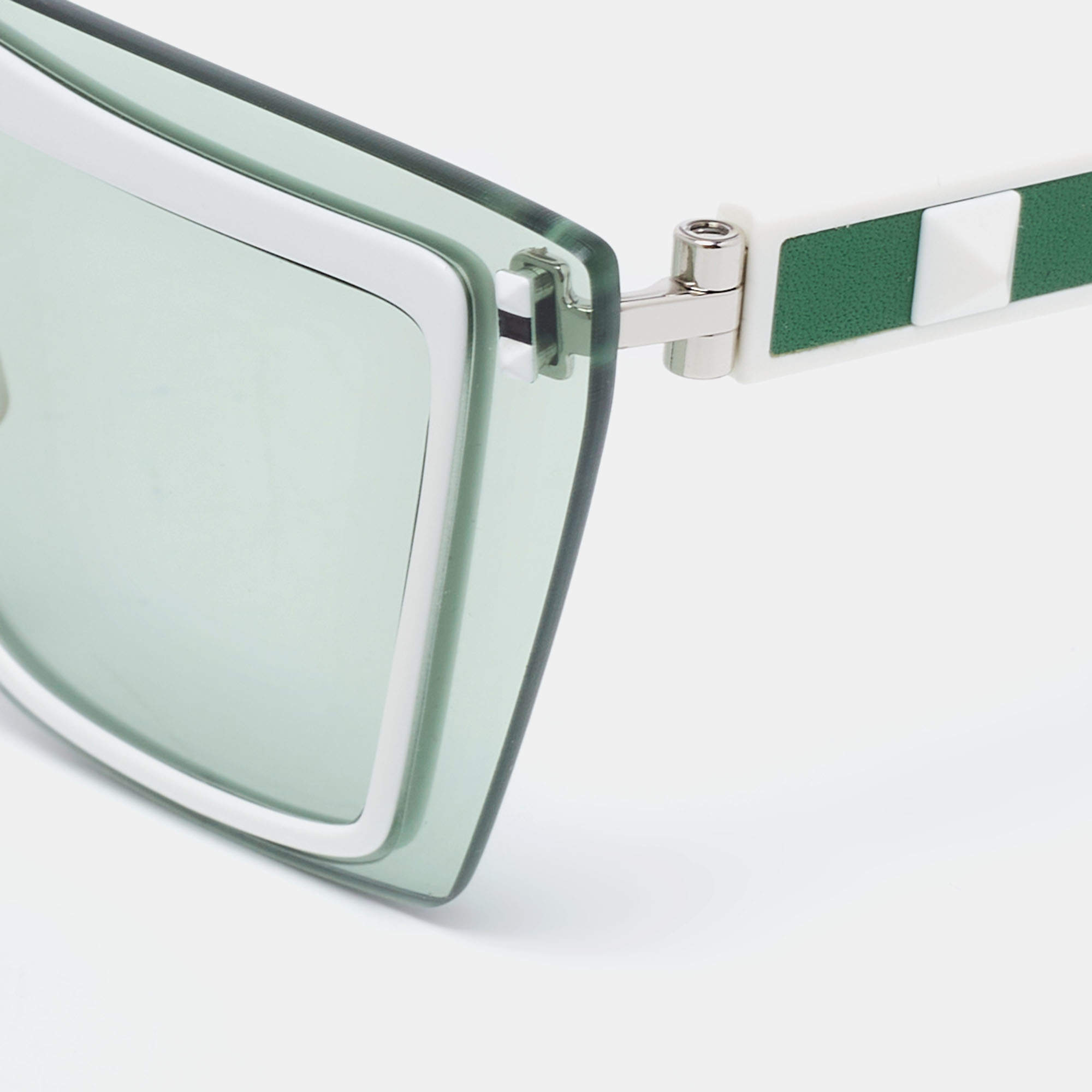 Valentino Green/White VA 2026 Shield Sunglasses