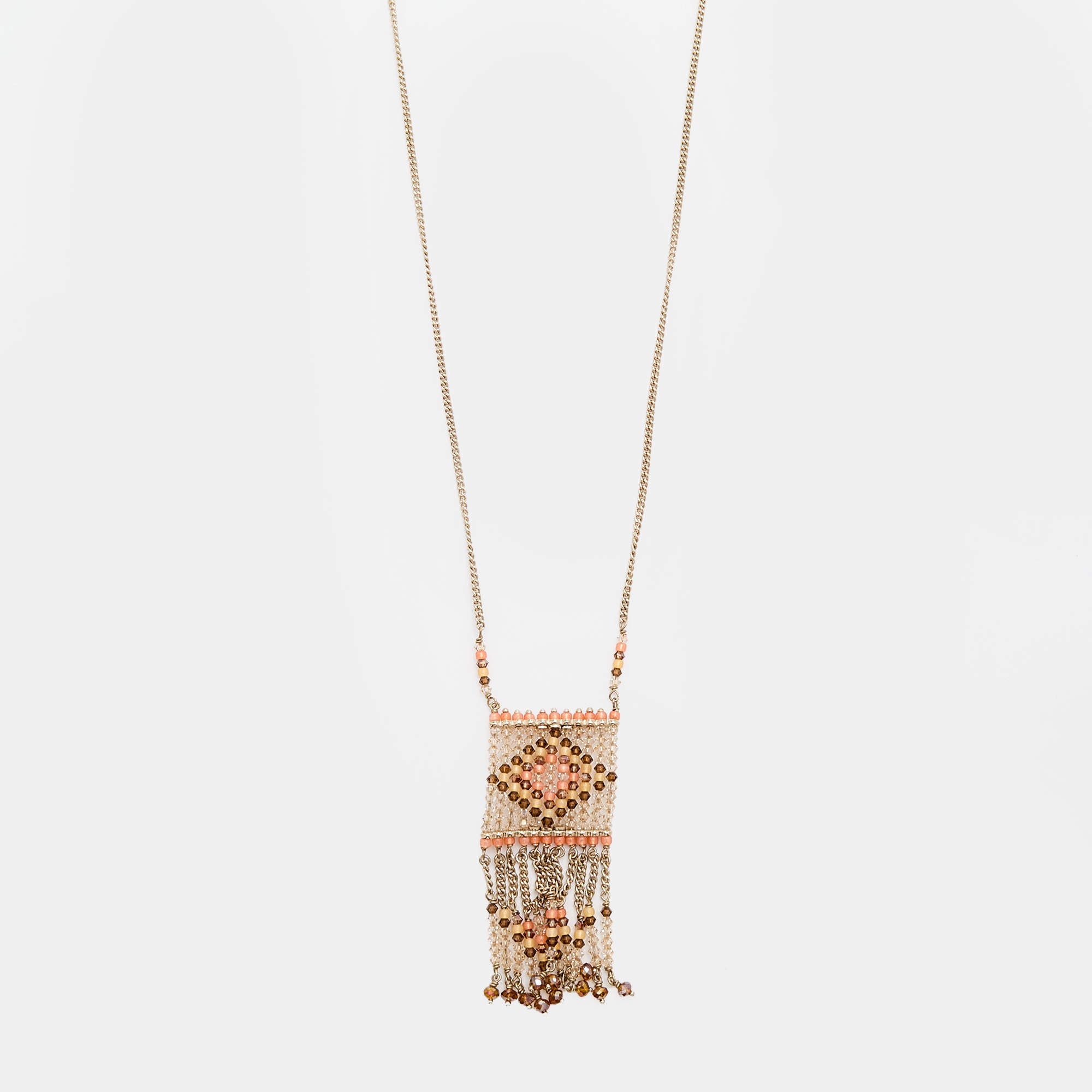 Pre Owned Valentino Native Couture Beaded Pendant Necklace