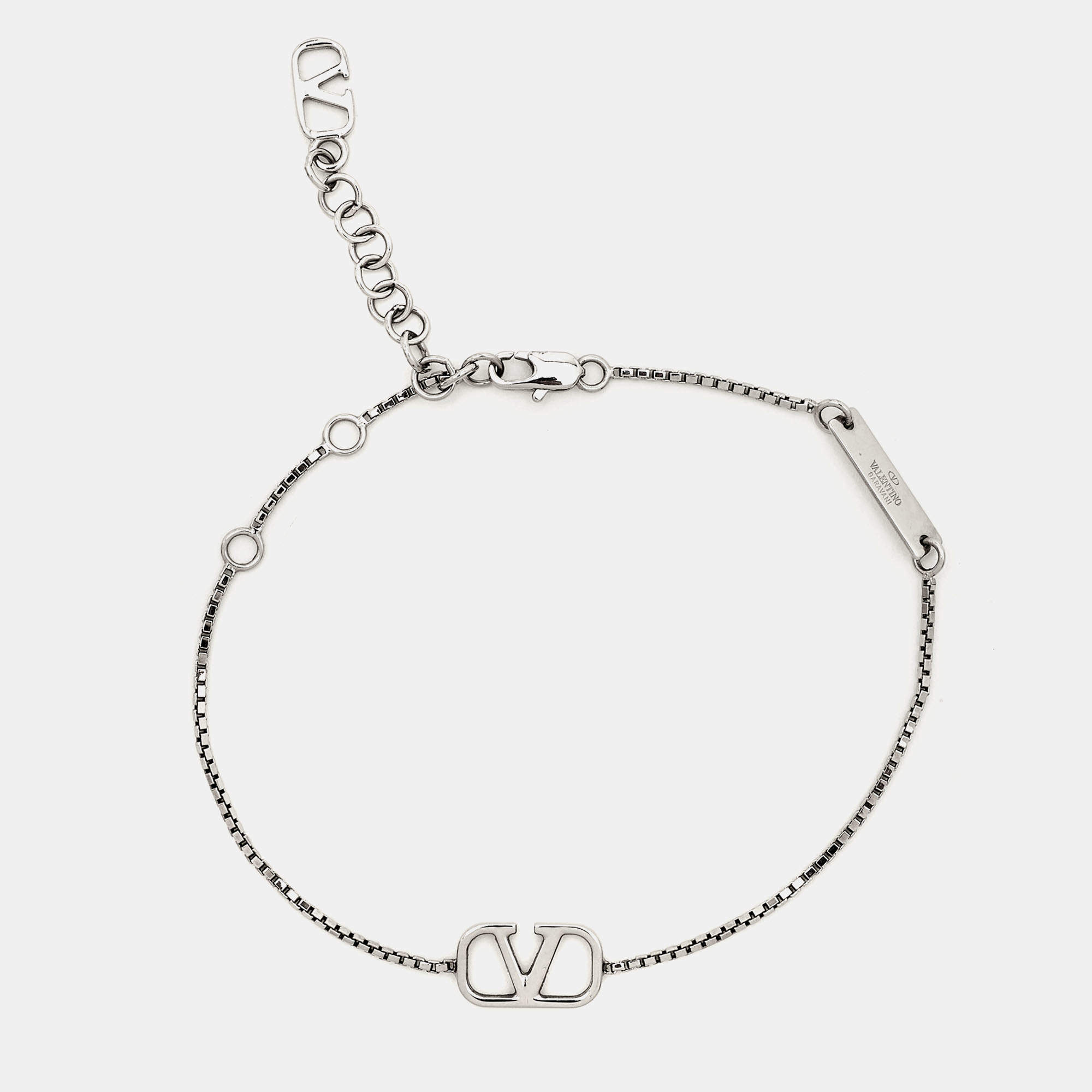 Valentino VLogo Silver Tone Bracelet