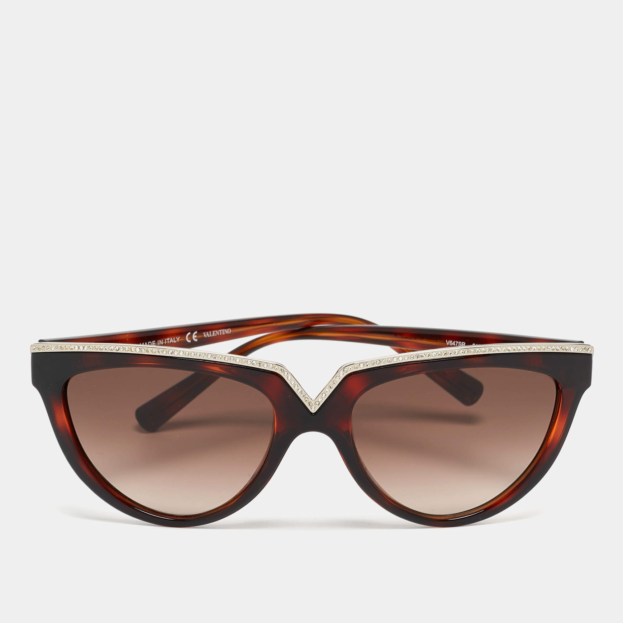 Valentino Brown Gradient V647SR Cat Eye Sunglasses