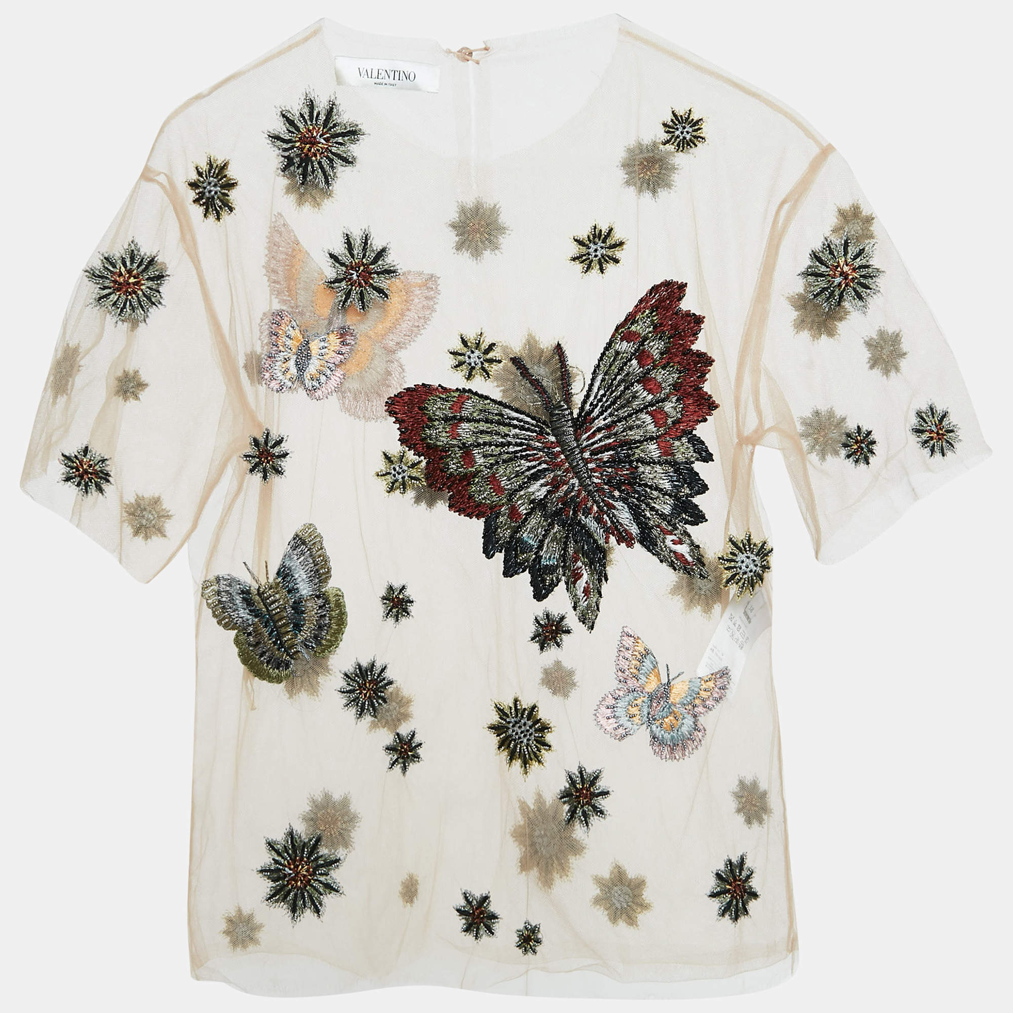 Valentino Garavani Embroidered Butterfly Flared Dress