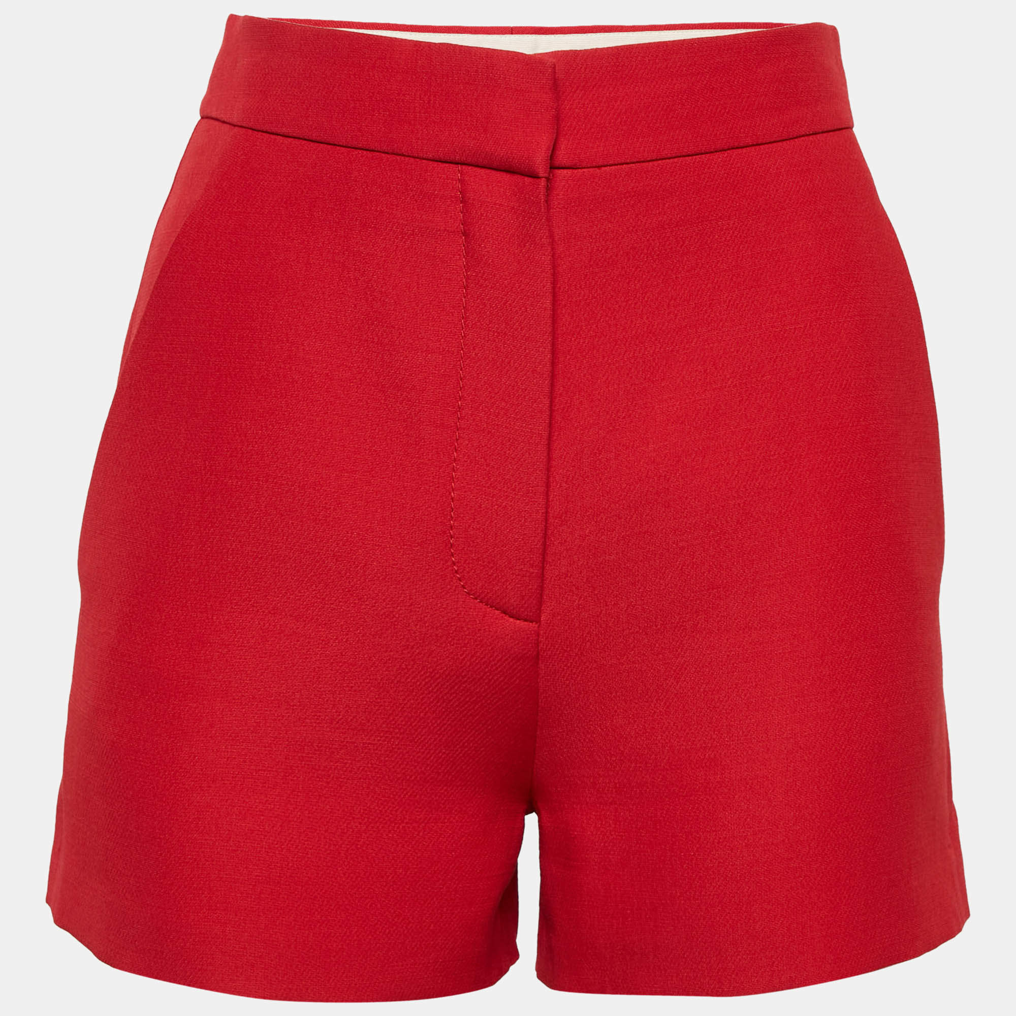 Valentino Red Wool Shorts S
