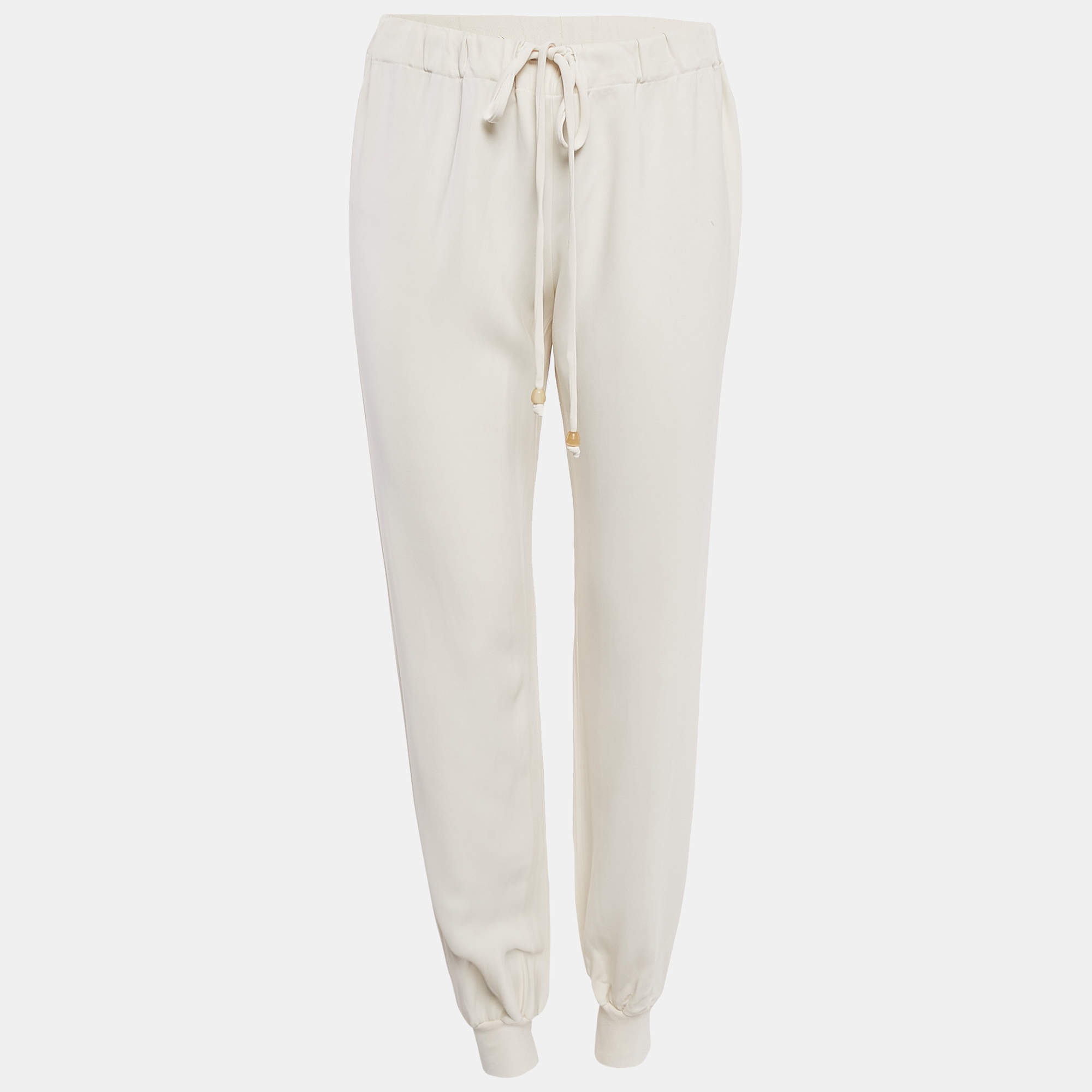 Valentino Off-White Crepe Pants M