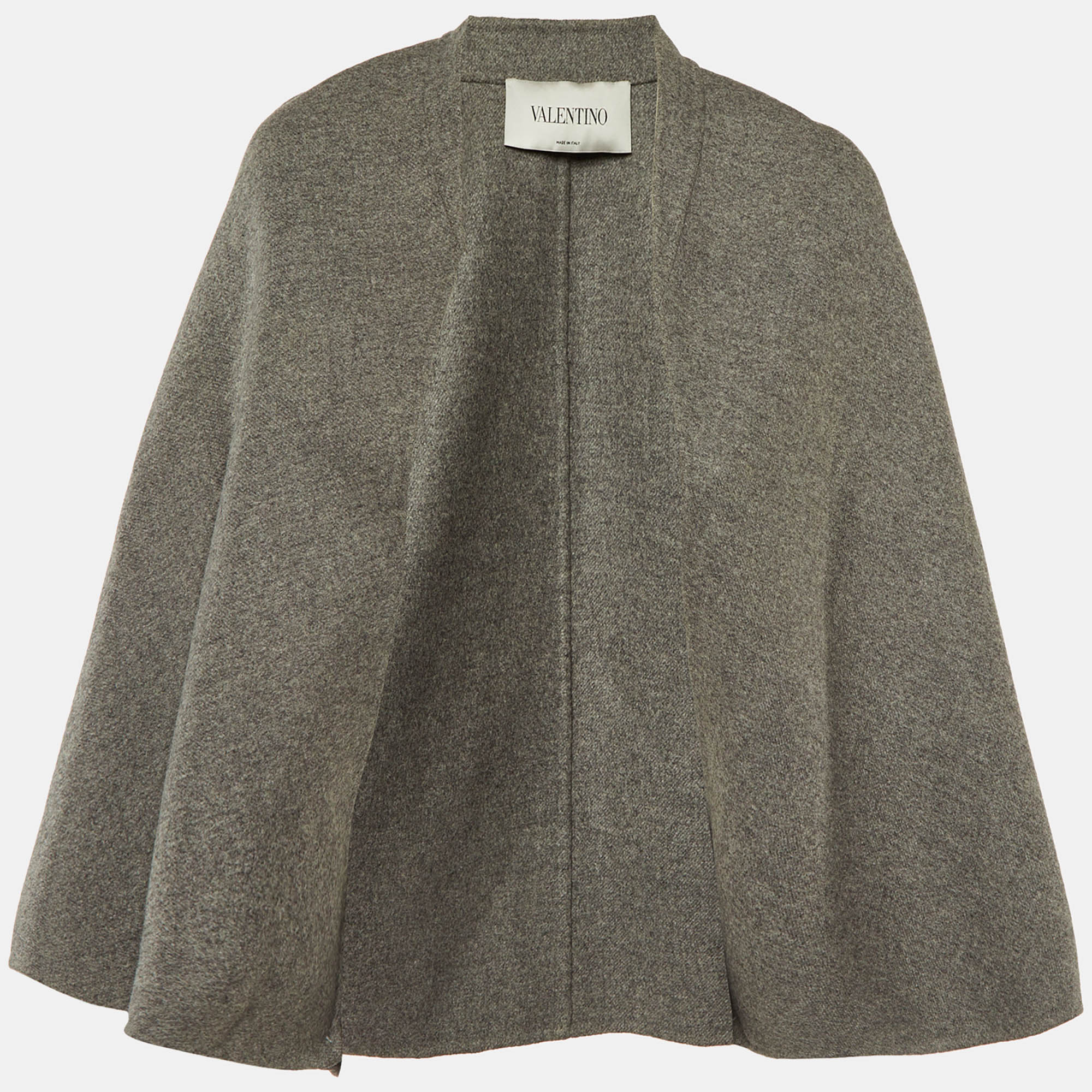 Valentino Grey Wool Cape S