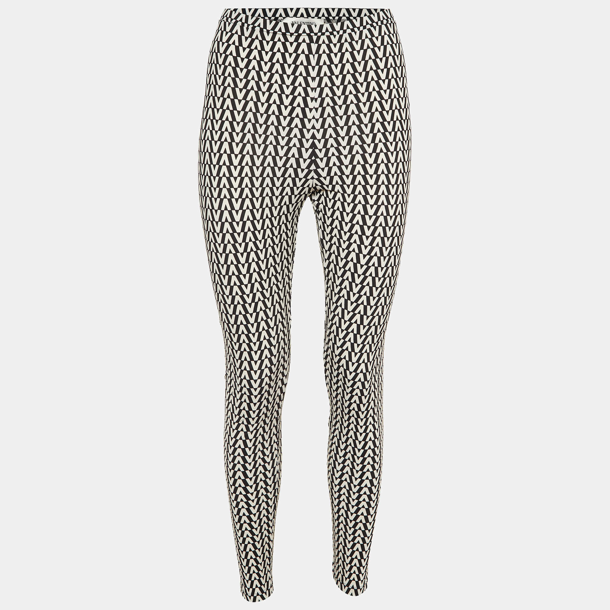 Valentino Monochrome V-Logo Jersey Leggings M