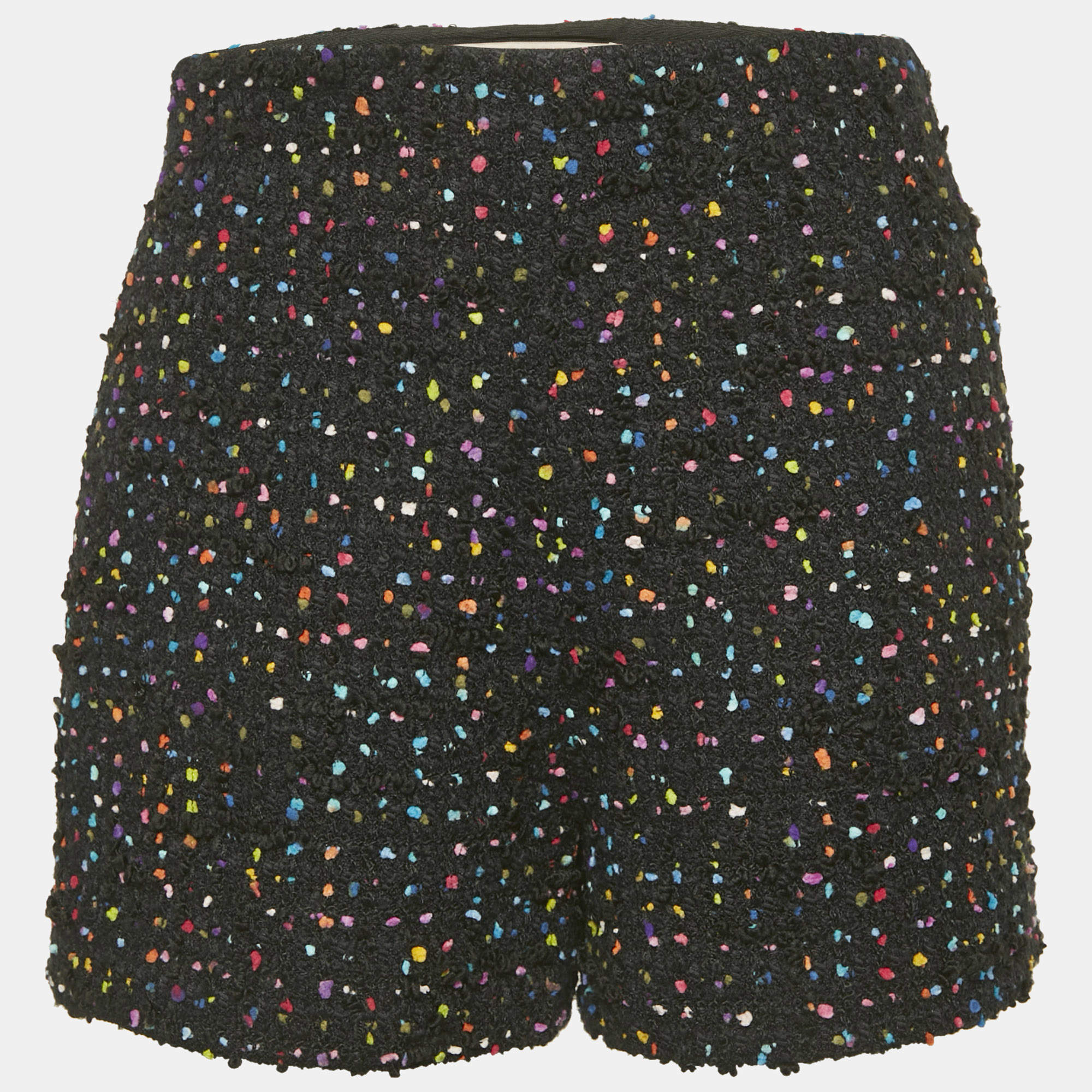 Valentino Black Speckled Tweed Shorts S