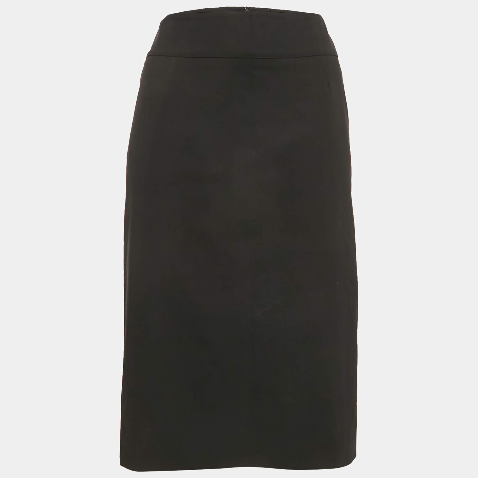Valentino Black Wool Blend Midi Skirt L